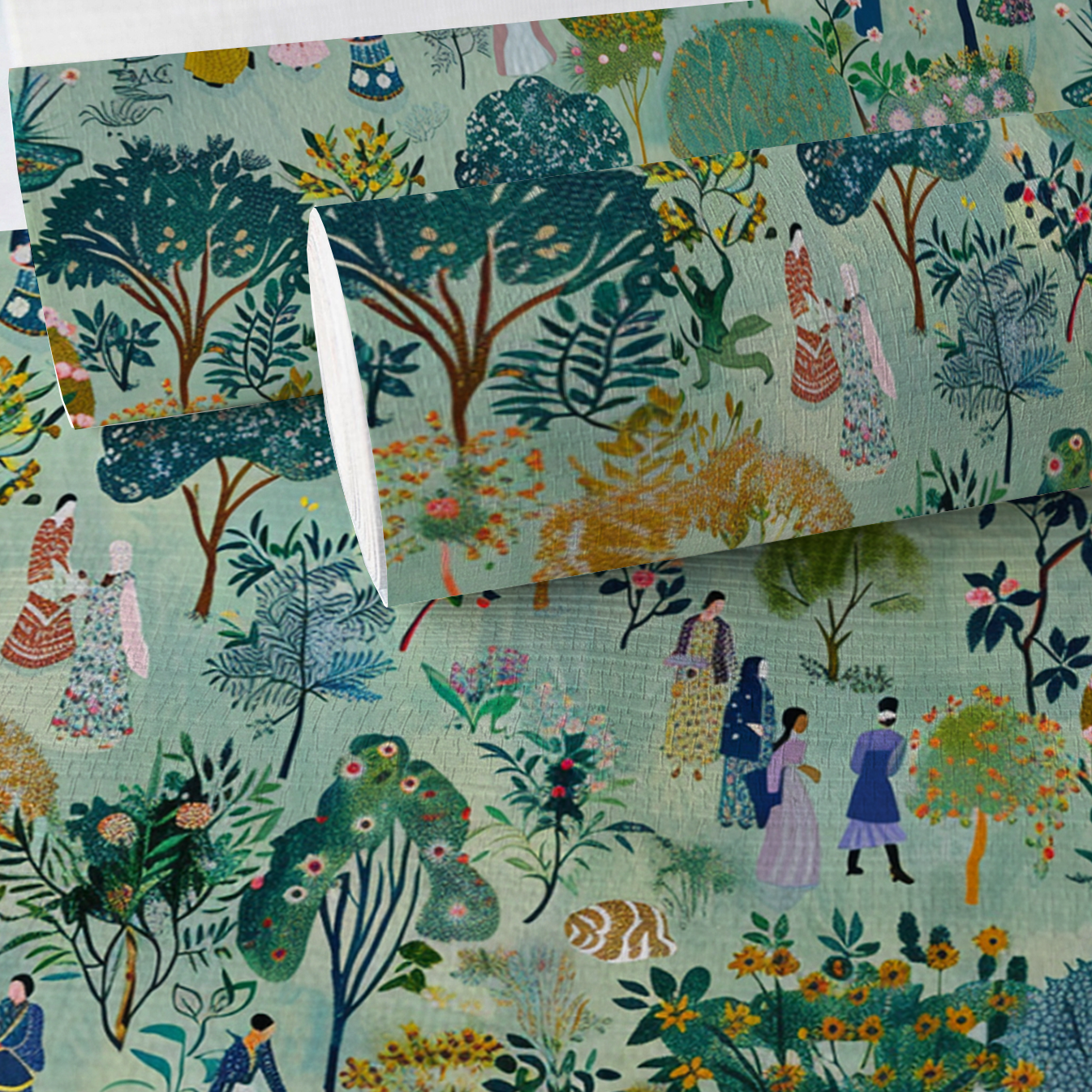 Paige's Pastoral Faux Grasscloth Wallpaper - Lemon Park