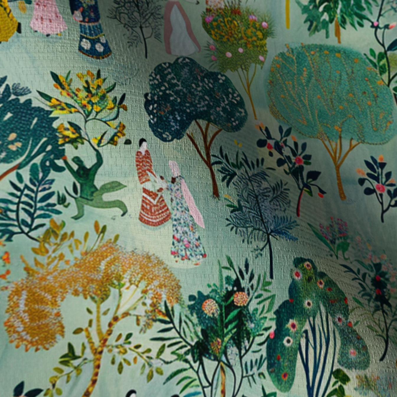 Paige's Pastoral Faux Grasscloth Wallpaper - Lemon Park