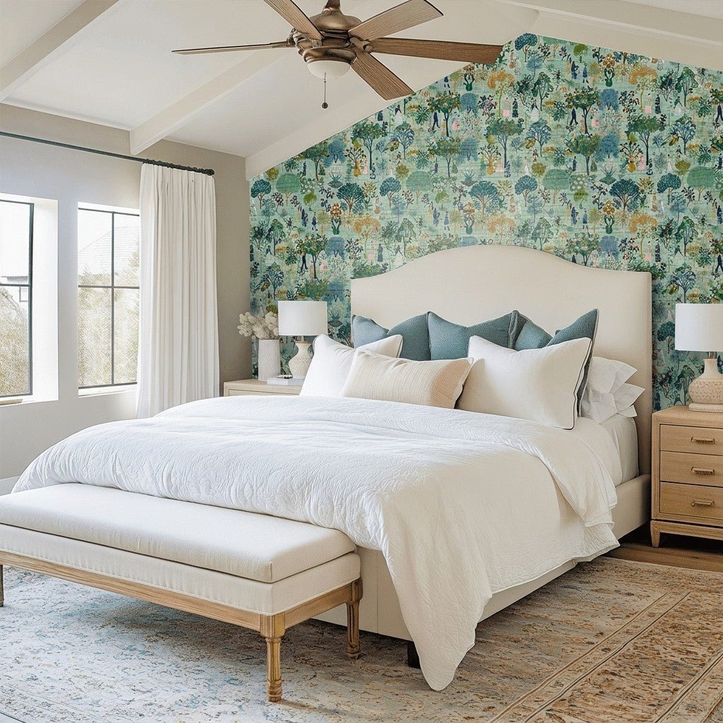 Paige's Pastoral Faux Grasscloth Wallpaper - Lemon Park