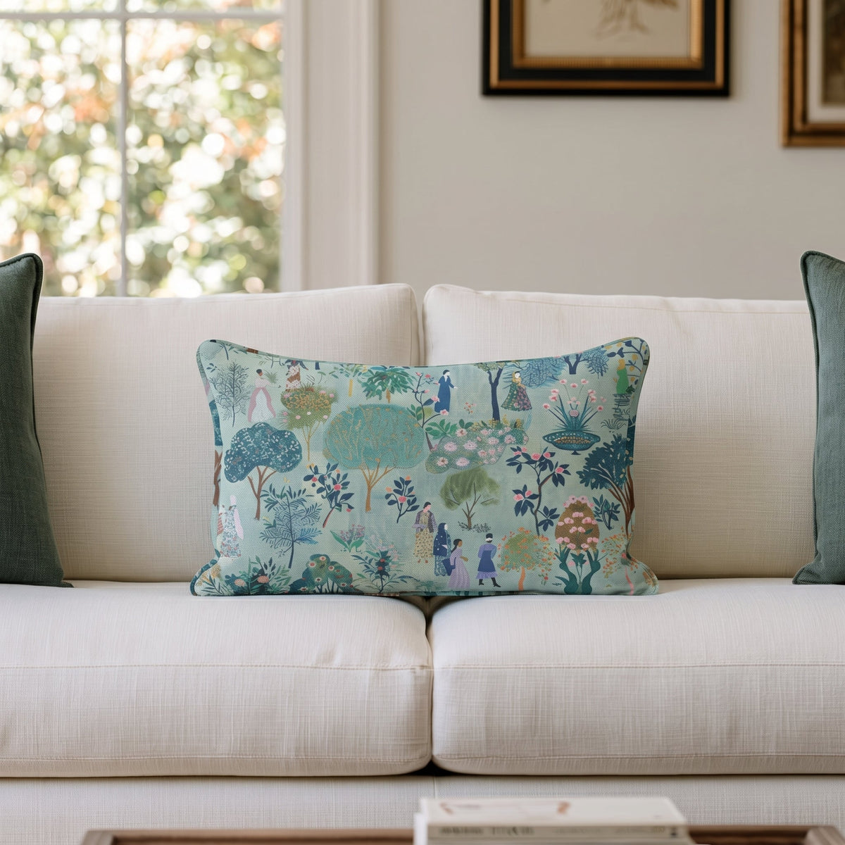 Paige's Pastoral Throw Pillow - Lemon Park