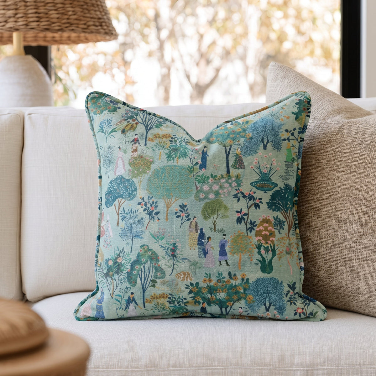 Paige's Pastoral Throw Pillow - Lemon Park