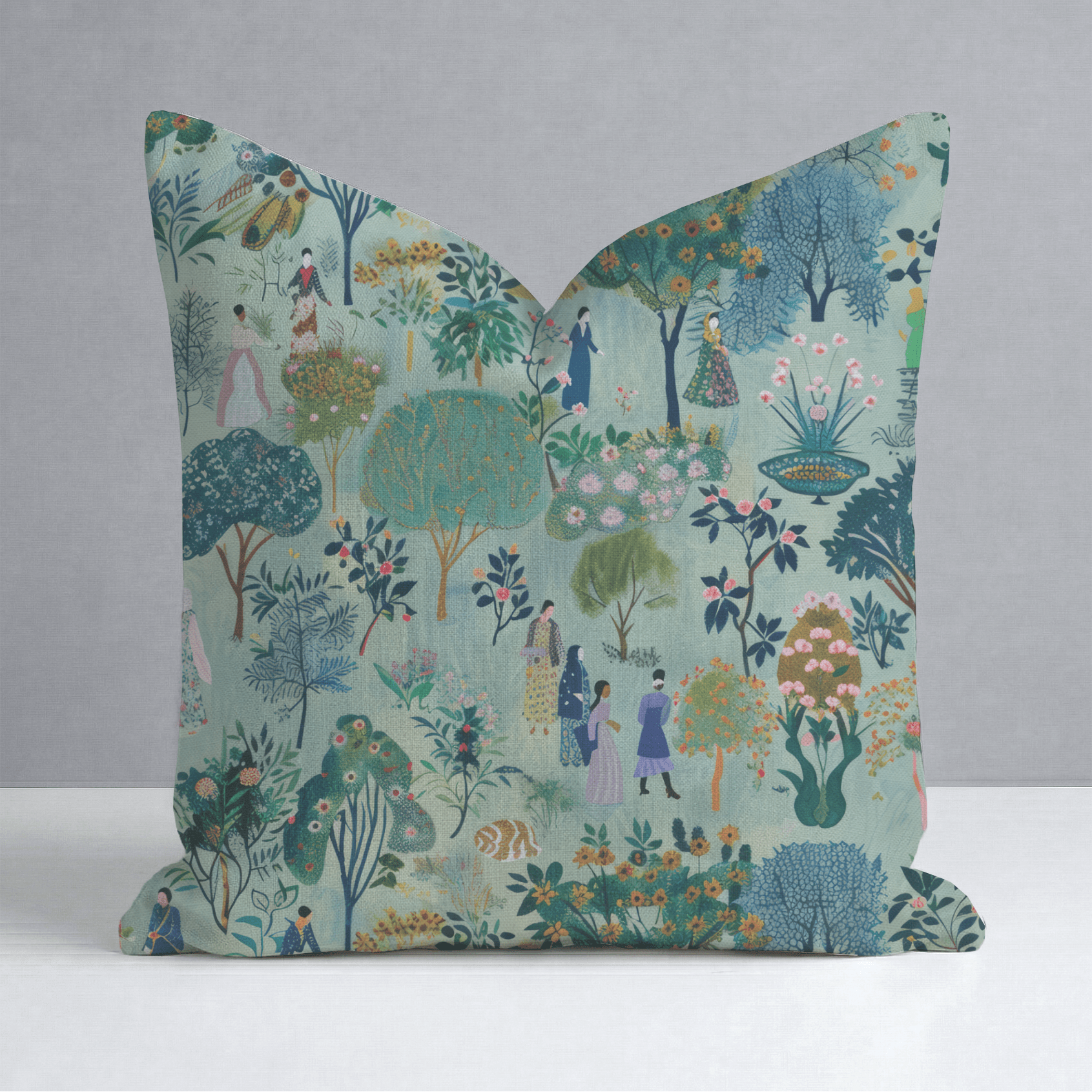 Paige's Pastoral Throw Pillow - Lemon Park