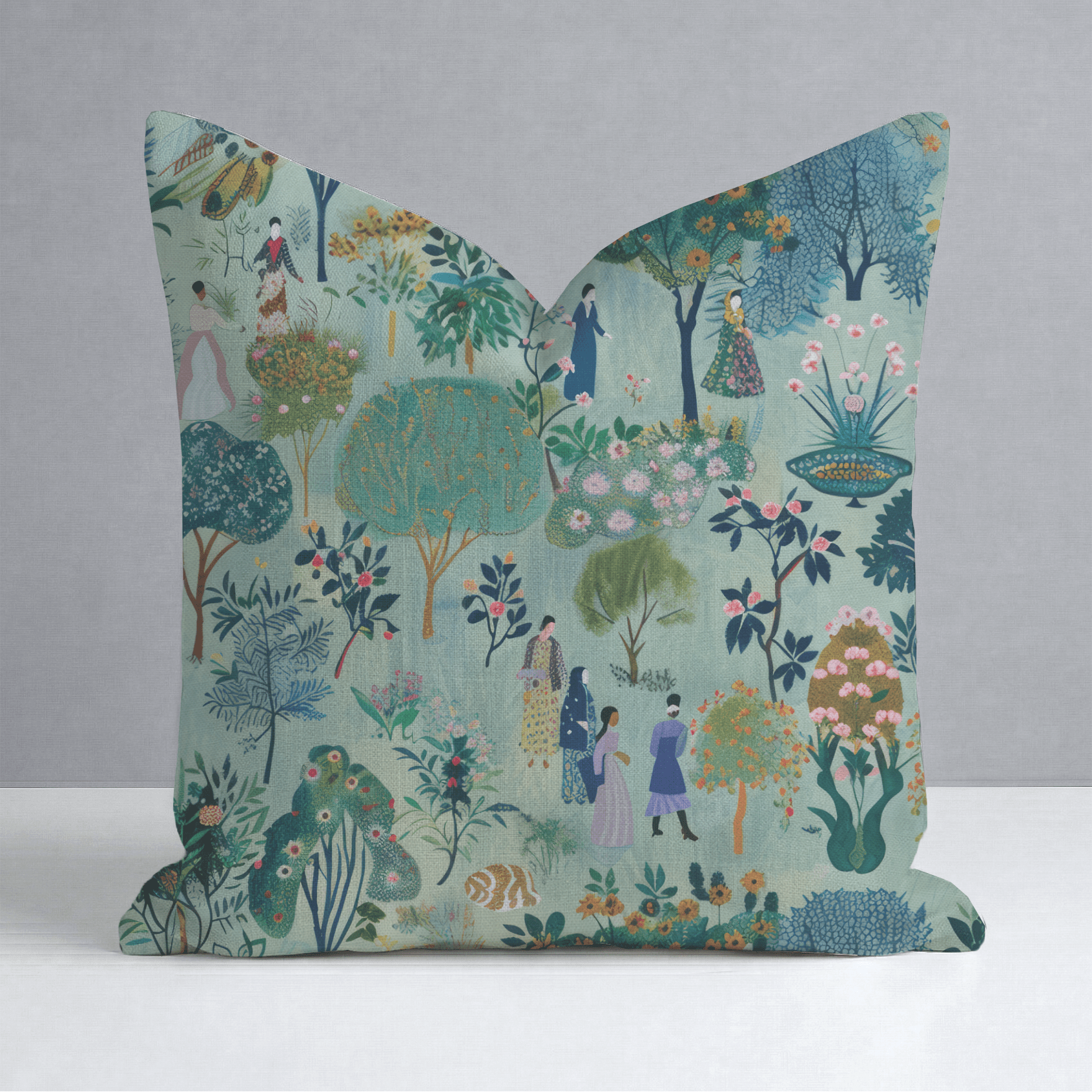 Paige's Pastoral Throw Pillow - Lemon Park