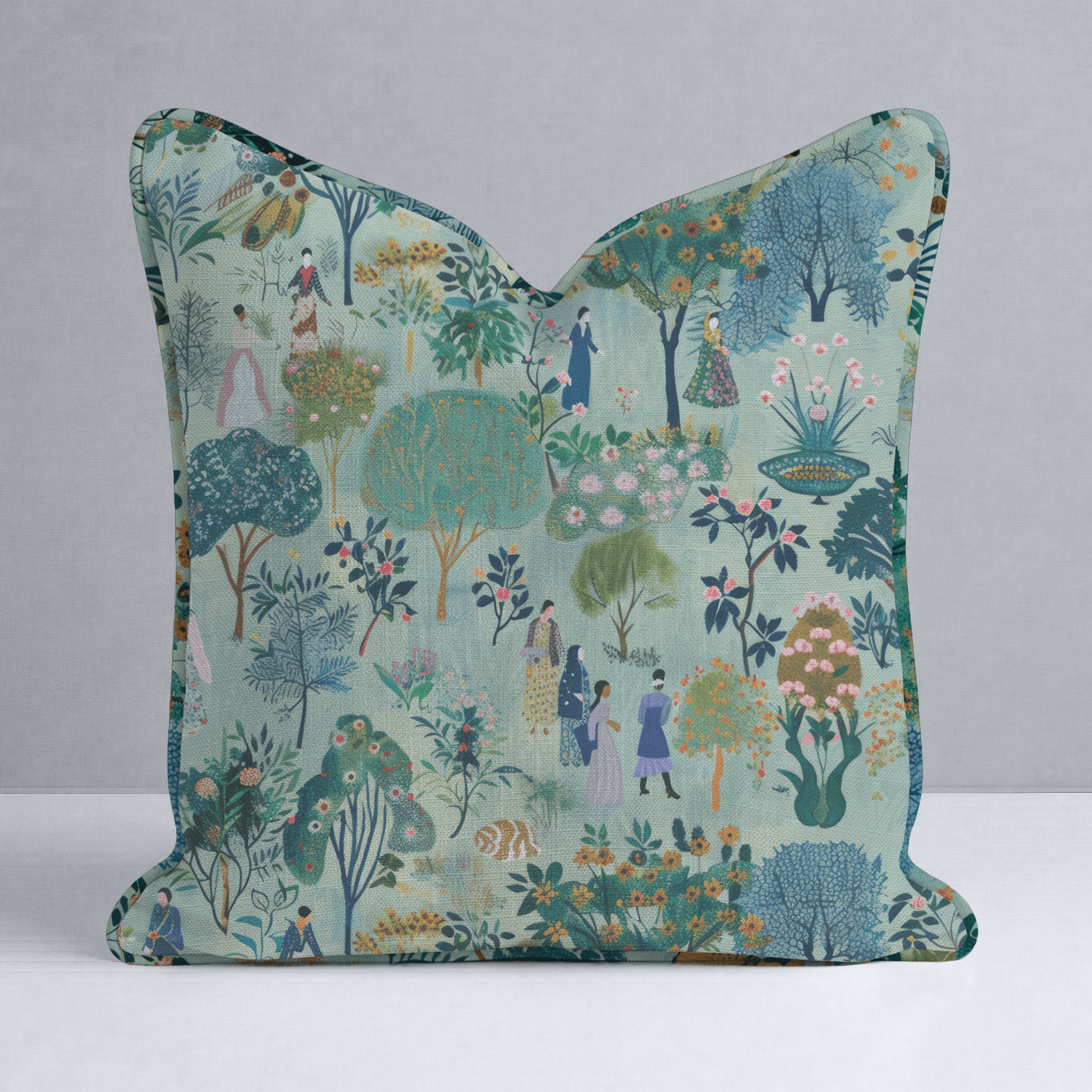 Paige's Pastoral Throw Pillow - Lemon Park