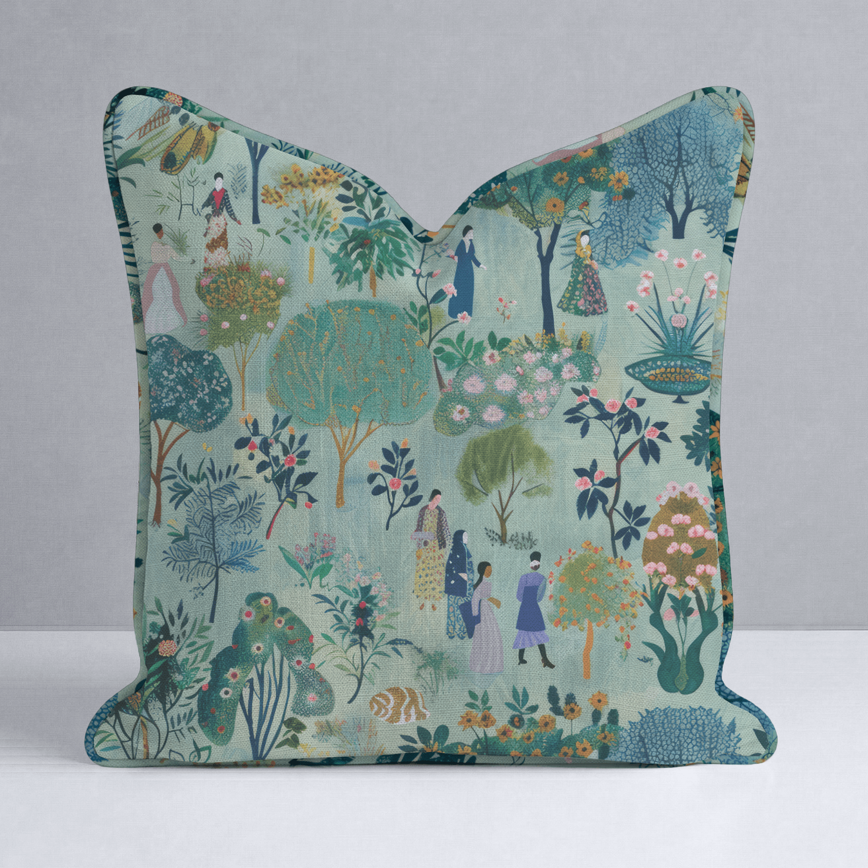 Paige's Pastoral Throw Pillow - Lemon Park