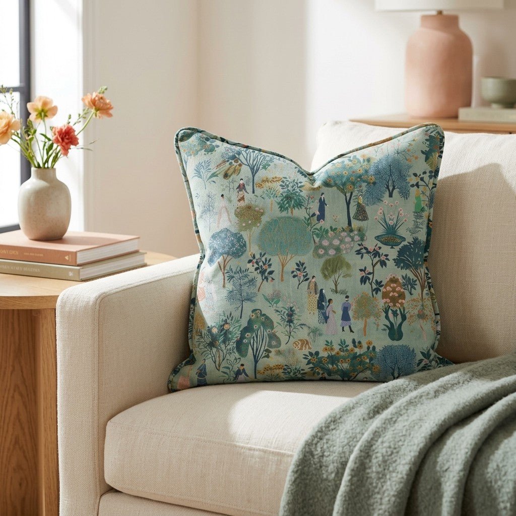 Paige's Pastoral Throw Pillow - Lemon Park