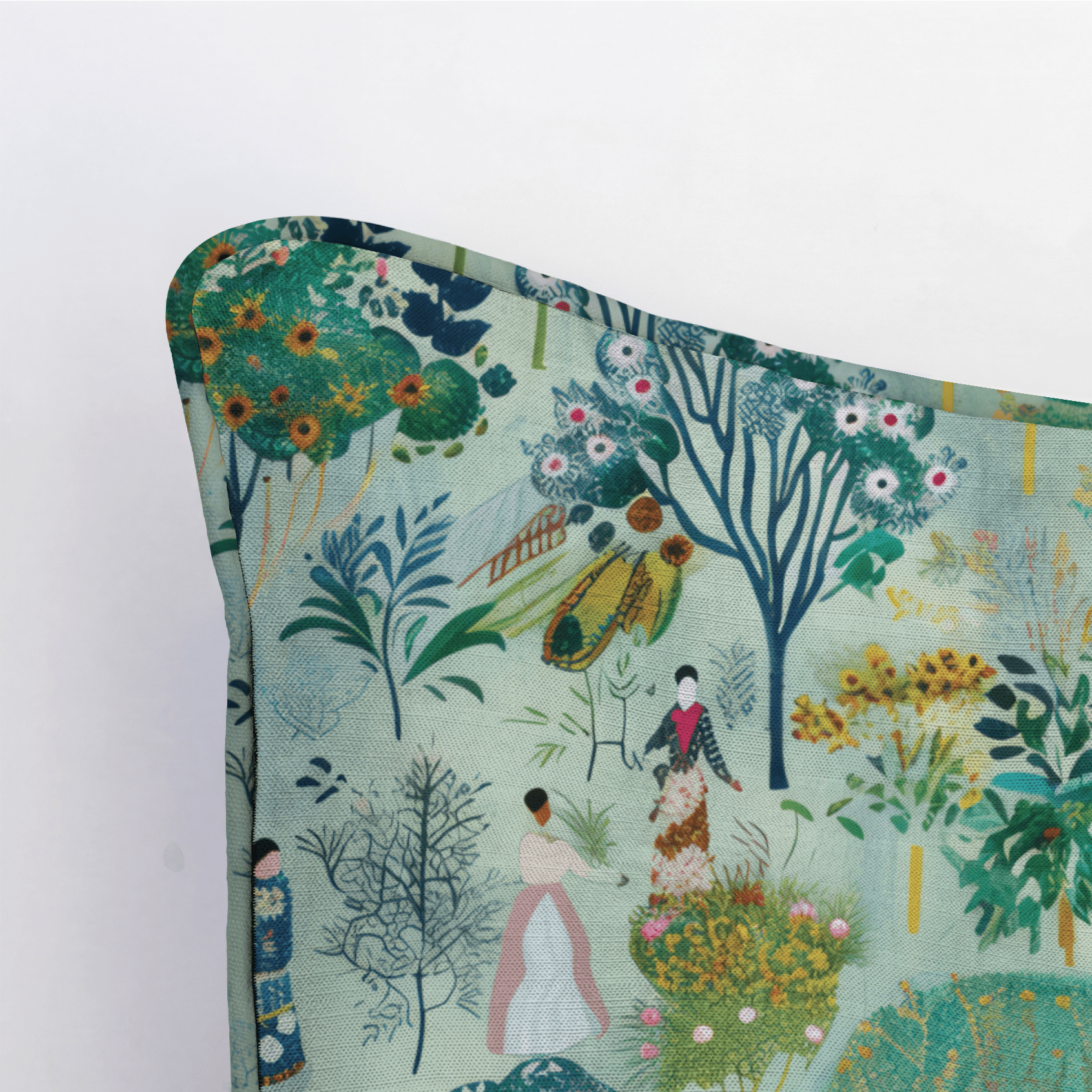 Paige's Pastoral Throw Pillow - Lemon Park