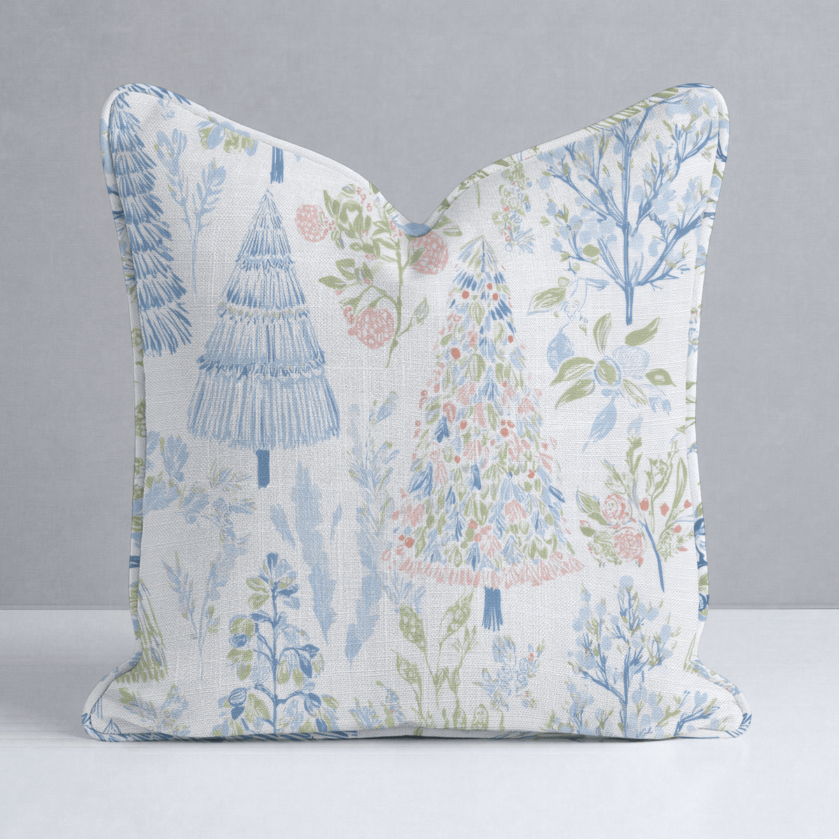 Painted Garden Christmas Throw Pillow - Lemon Park