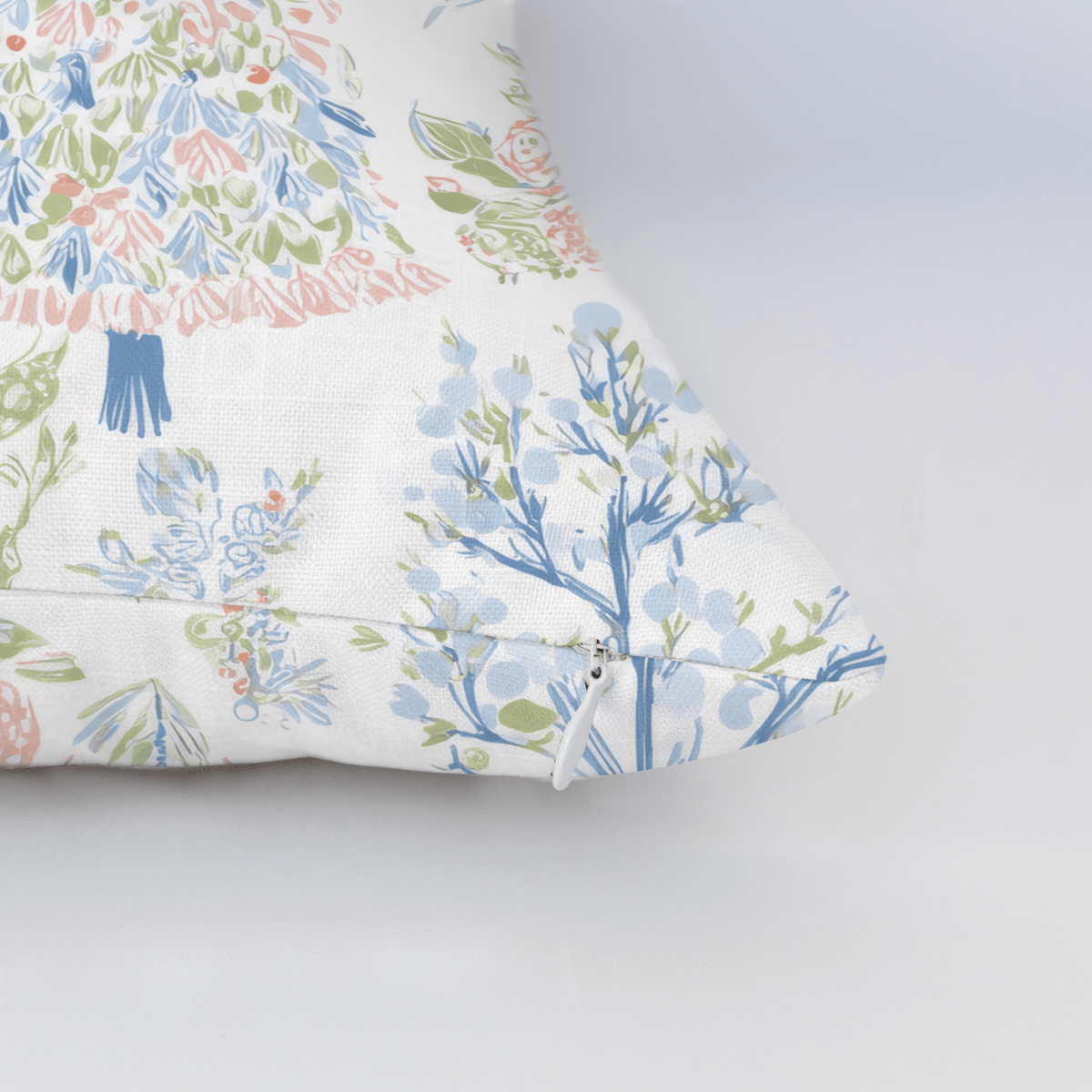 Painted Garden Christmas Throw Pillow - Lemon Park