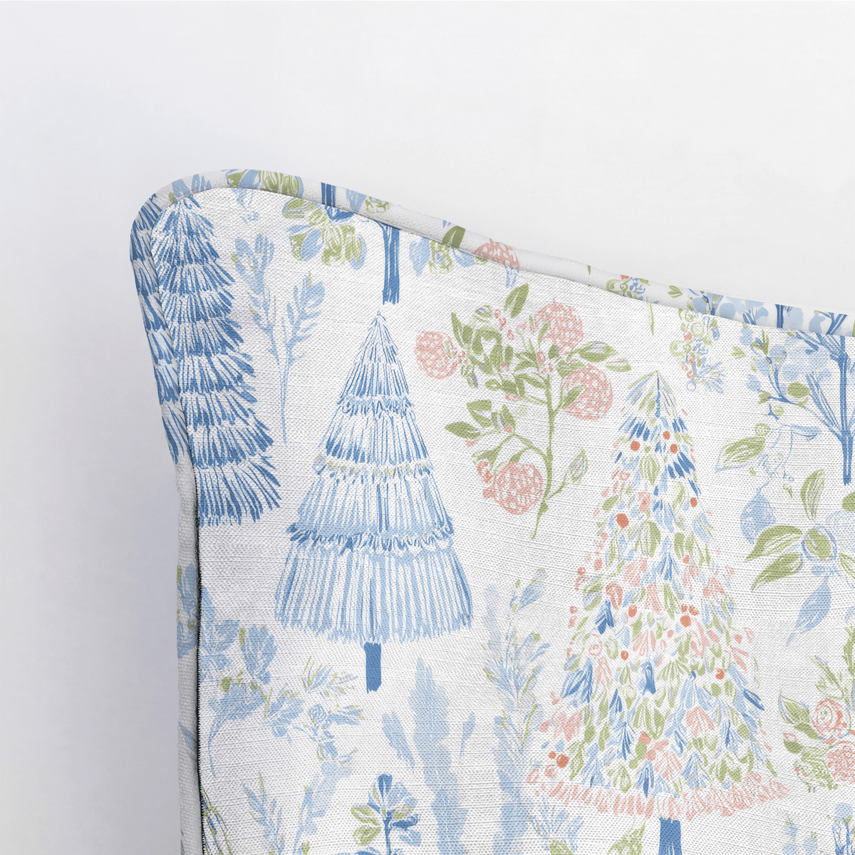 Painted Garden Christmas Throw Pillow - Lemon Park