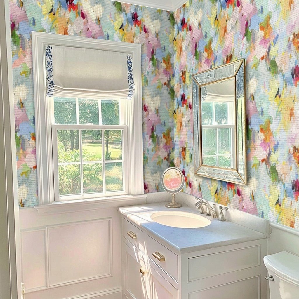 Painted Meadow Faux Grasscloth Wallpaper - Lemon Park