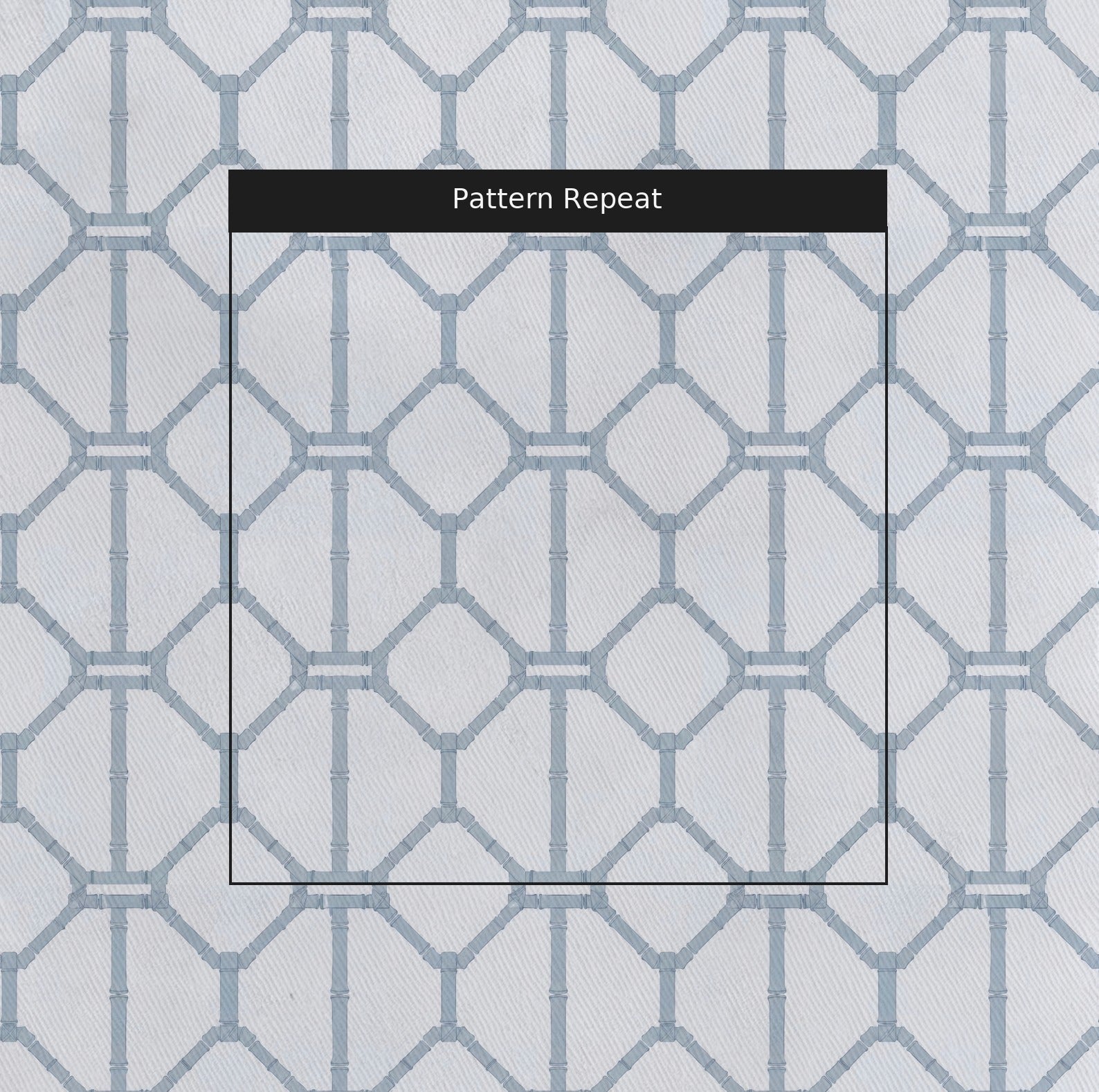 Palm Promenade Coastal Blue Bamboo Trellis - Fabric - Lemon Park
