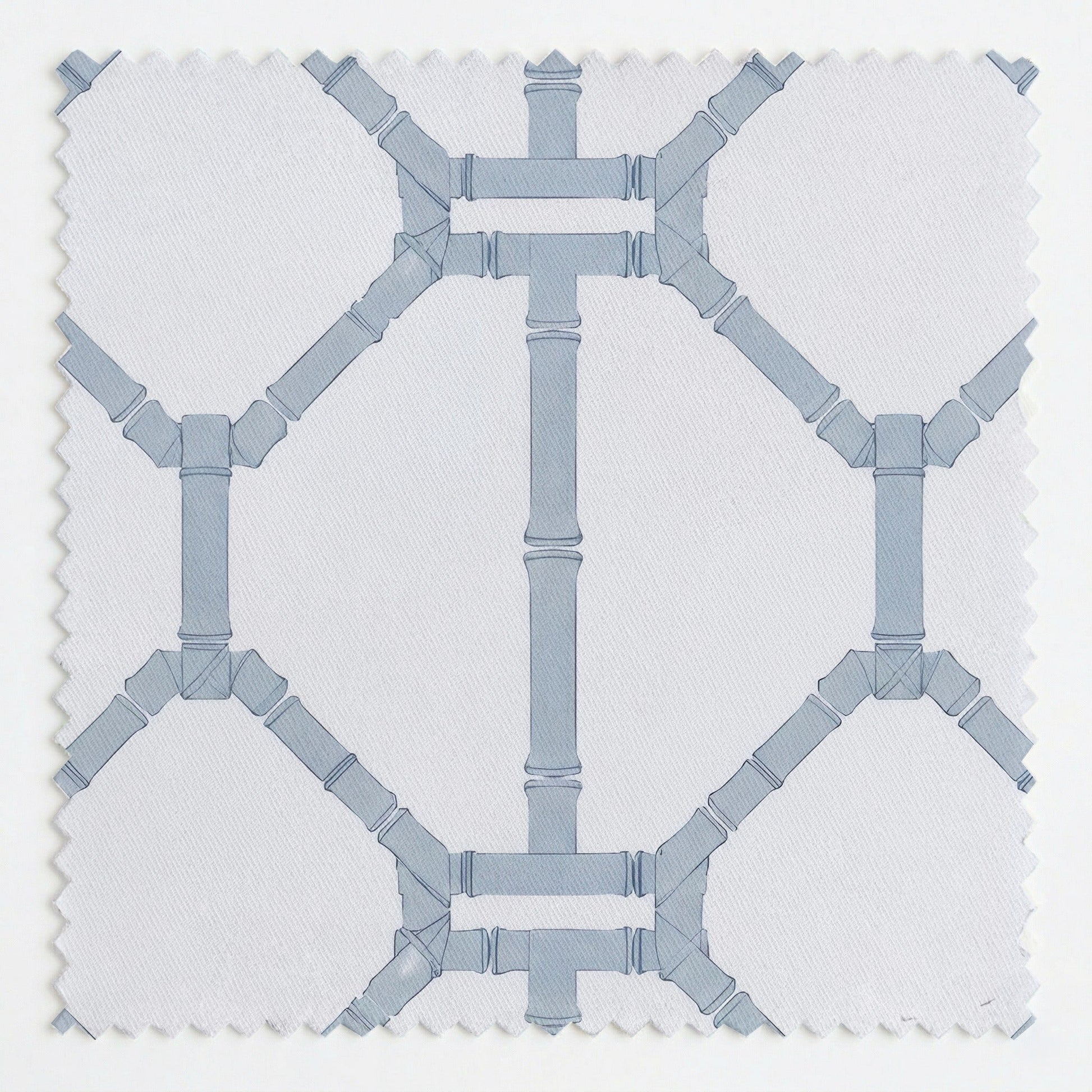 Palm Promenade Coastal Blue Bamboo Trellis - Fabric - Lemon Park