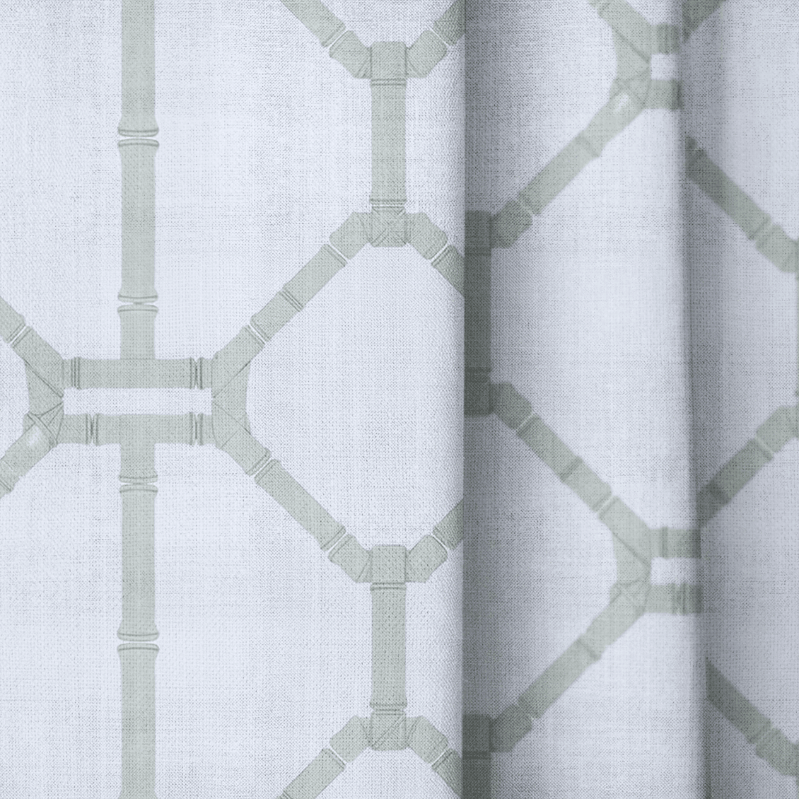 Palm Promenade Cool Mint Bamboo Trellis - Drapery - Lemon Park