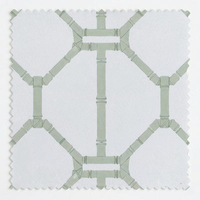 Palm Promenade Cool Mint Bamboo Trellis - Fabric - Lemon Park