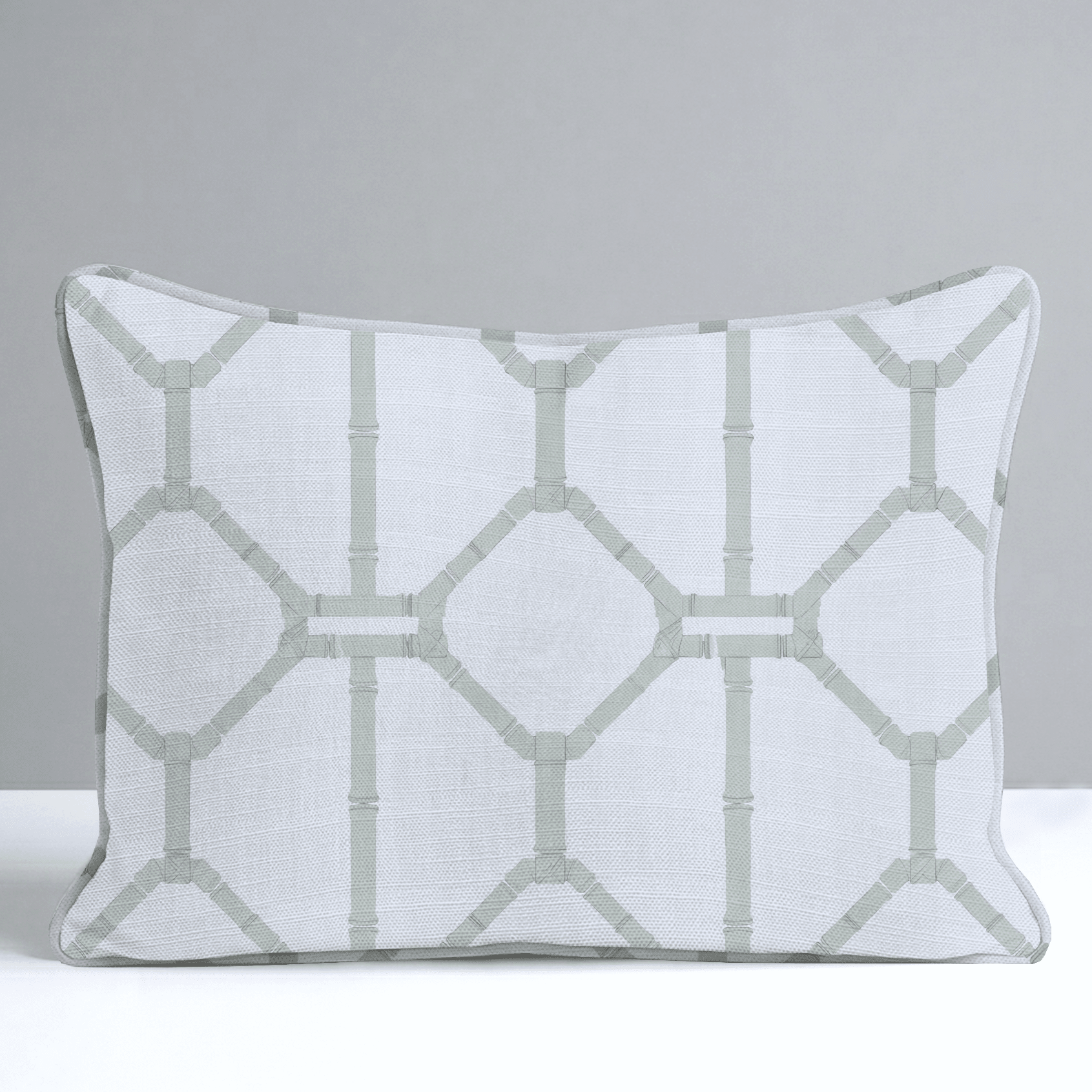 Palm Promenade Cool Mint Bamboo Trellis Throw Pillow - Lemon Park