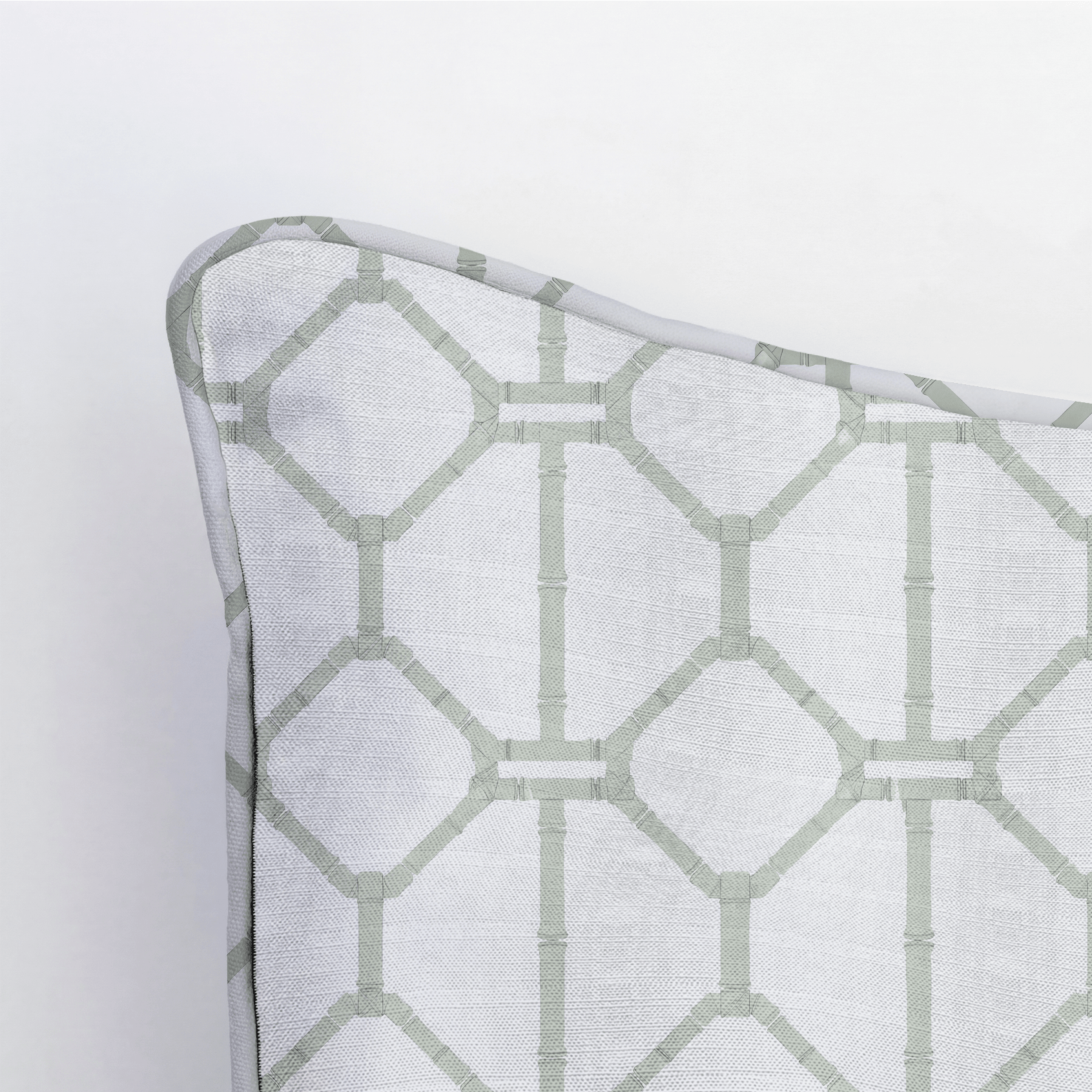 Palm Promenade Cool Mint Bamboo Trellis Throw Pillow - Lemon Park