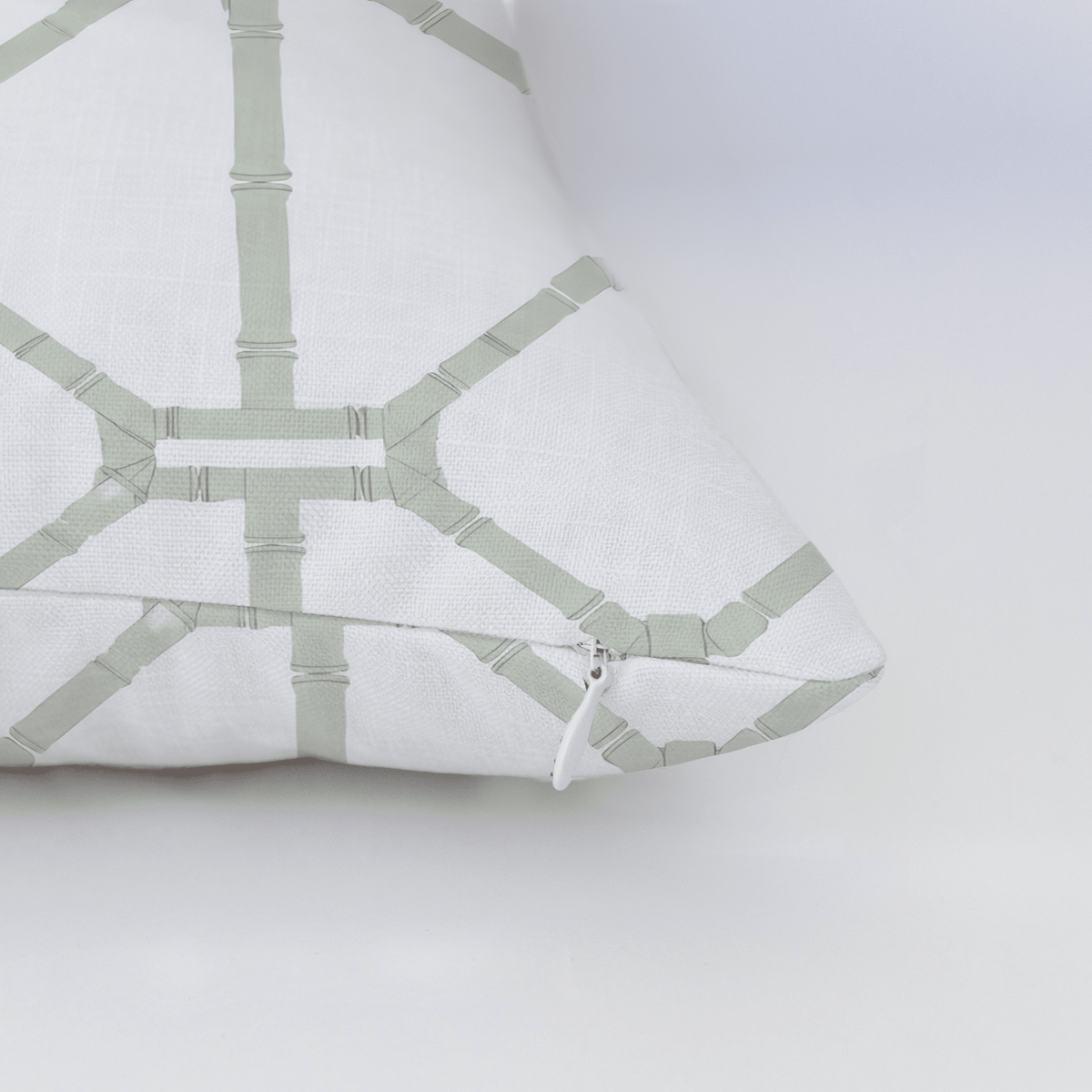 Palm Promenade Cool Mint Bamboo Trellis Throw Pillow - Lemon Park