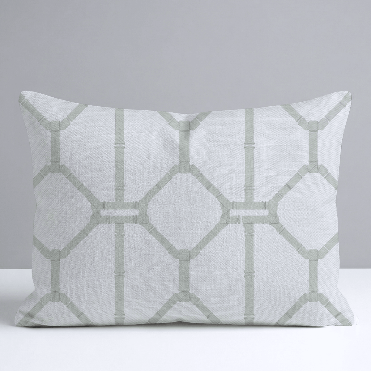 Palm Promenade Cool Mint Bamboo Trellis Throw Pillow - Lemon Park