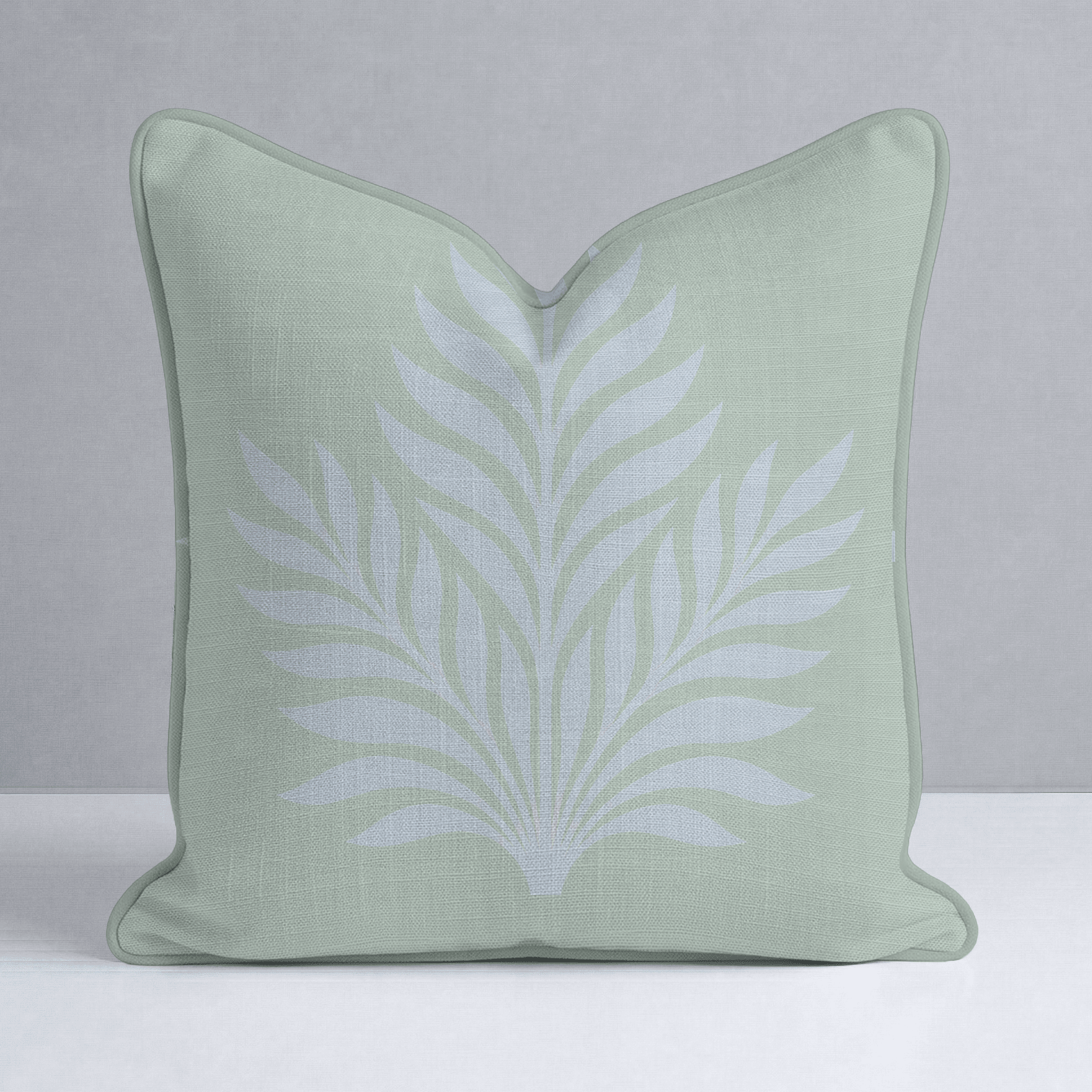 Palm Promenade Cool Mint Gathering Throw Pillow - Lemon Park