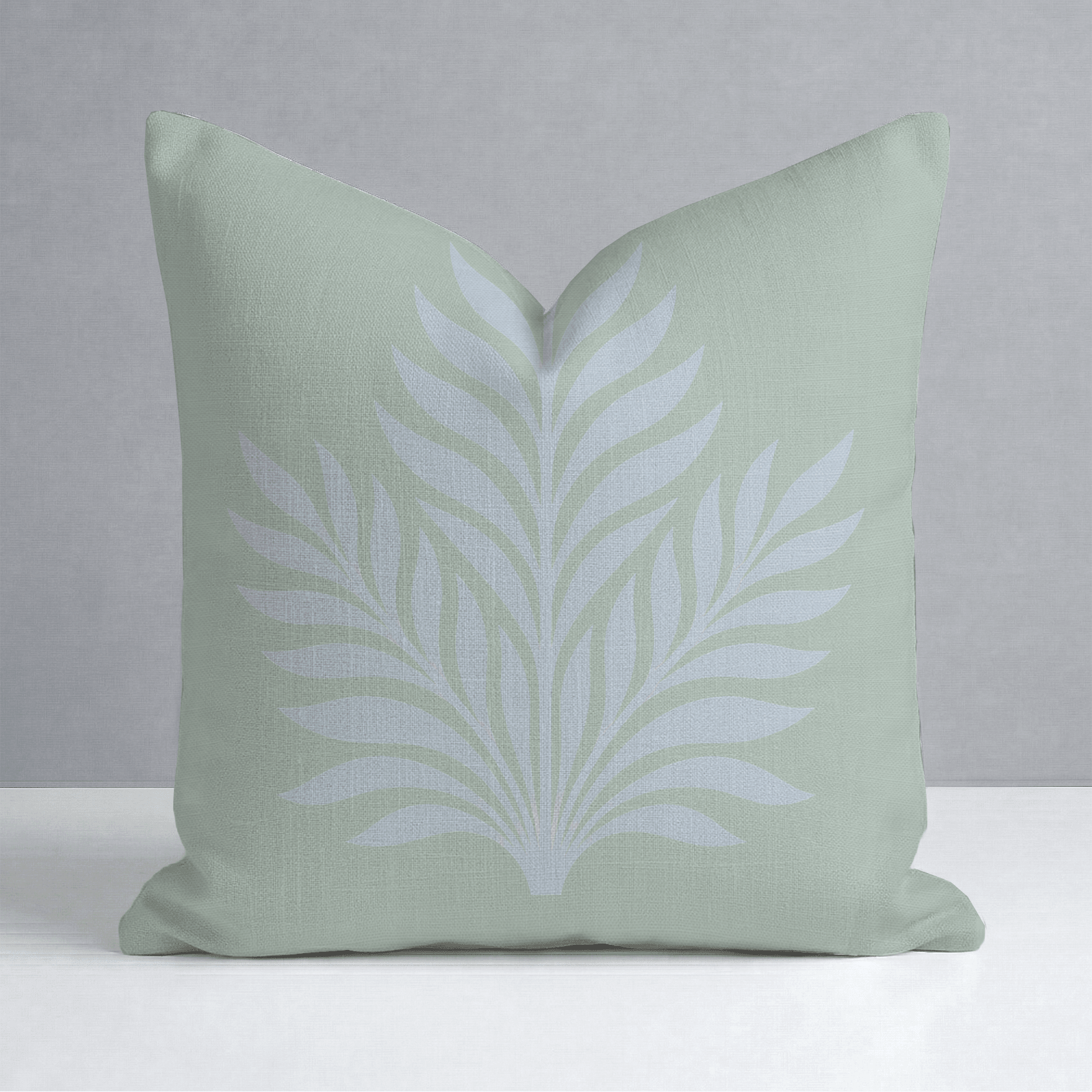 Palm Promenade Cool Mint Gathering Throw Pillow - Lemon Park