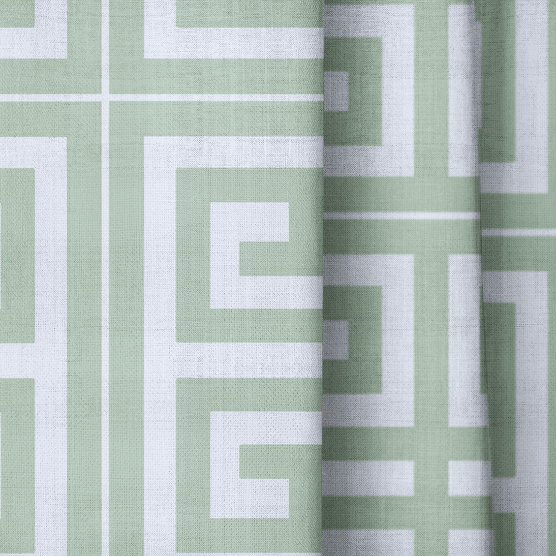 Palm Promenade Cool Mint Greek Key - Drapery - Lemon Park
