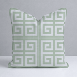 Palm Promenade Cool Mint Greek Key Throw Pillow - Lemon Park