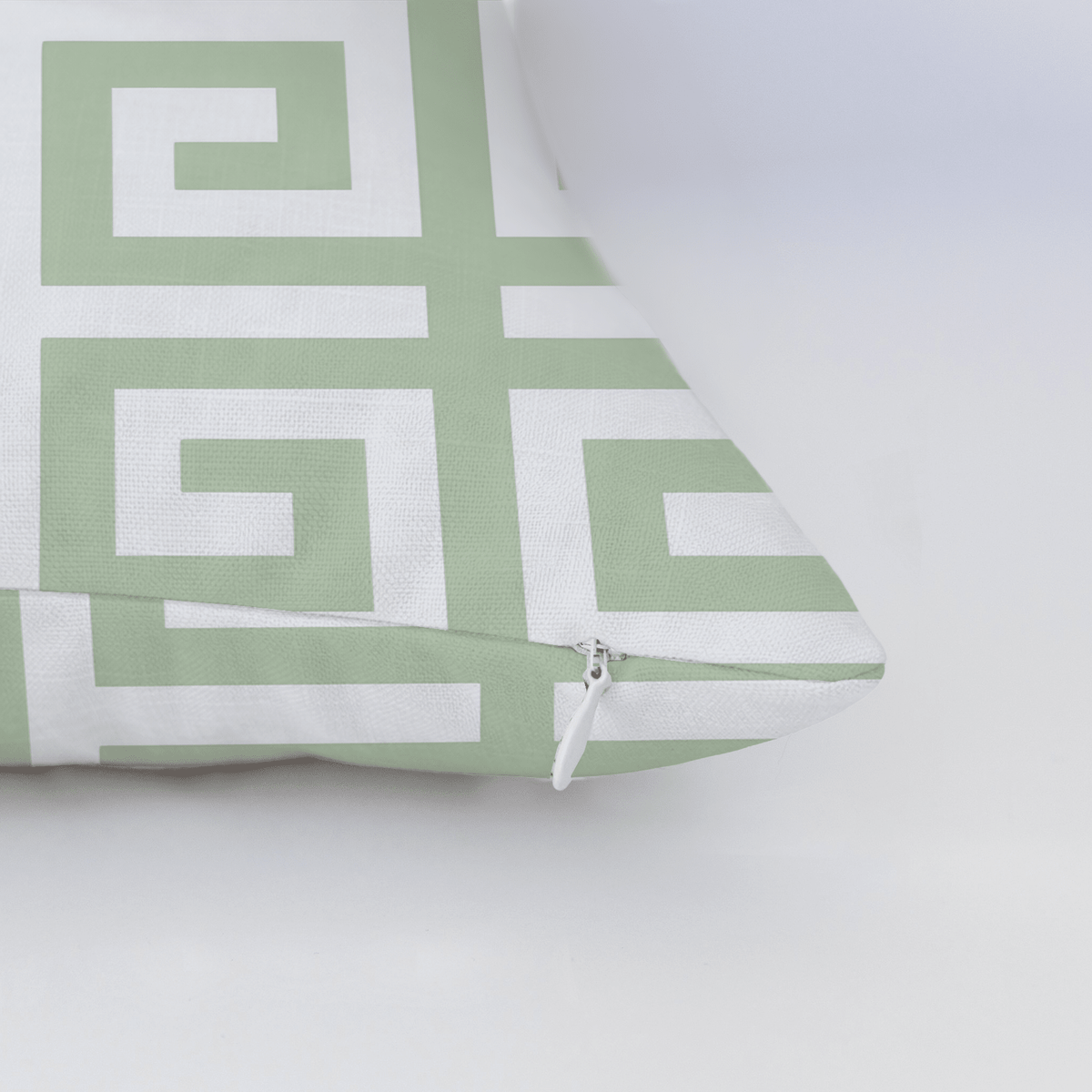 Palm Promenade Cool Mint Greek Key Throw Pillow - Lemon Park