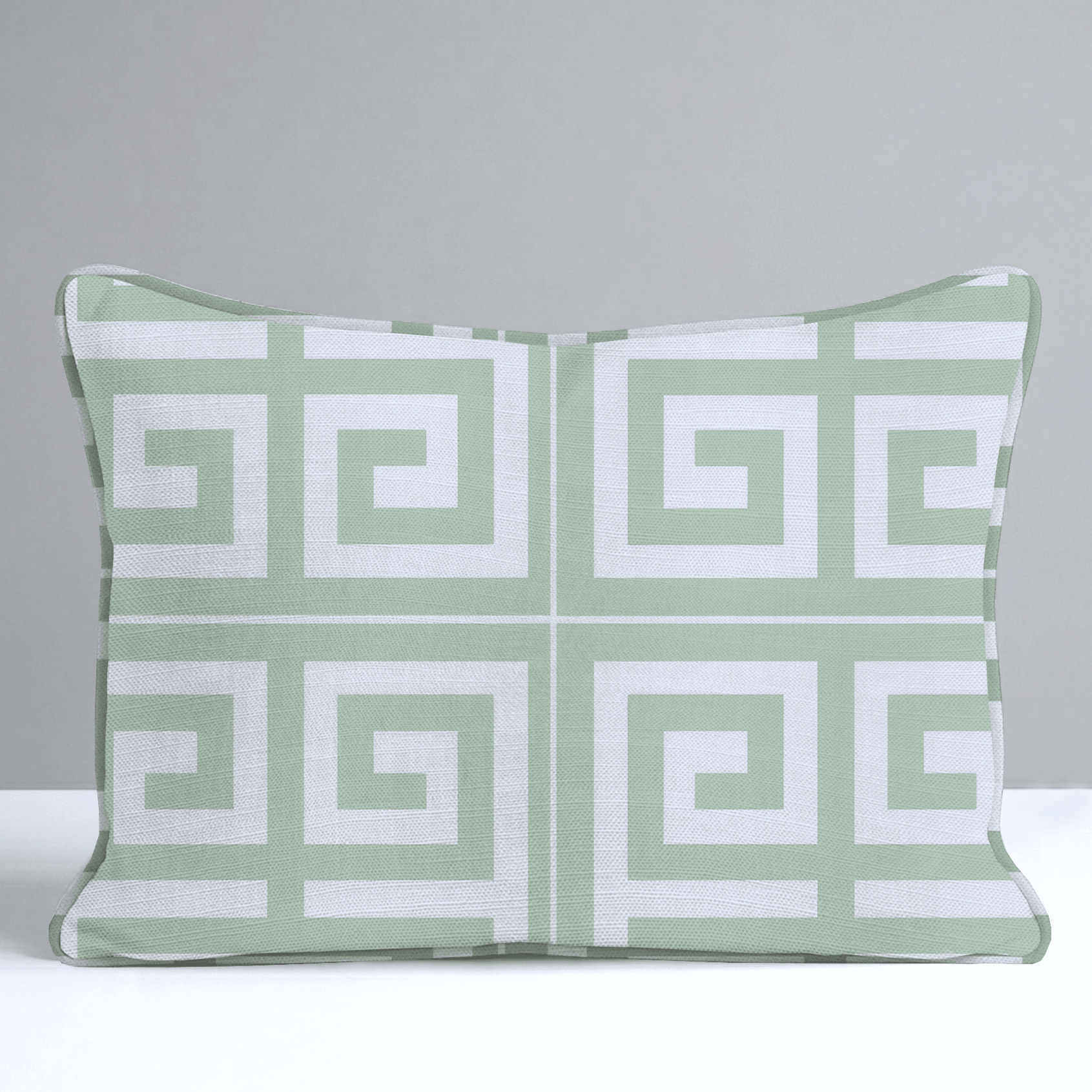 Palm Promenade Cool Mint Greek Key Throw Pillow - Lemon Park