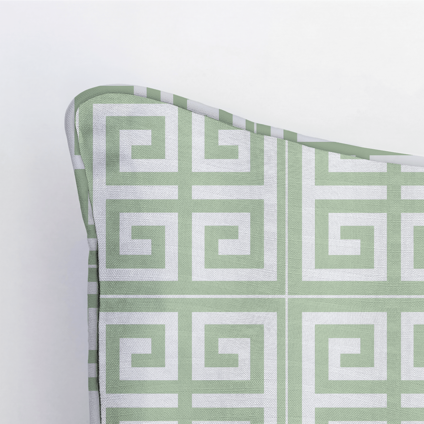 Palm Promenade Cool Mint Greek Key Throw Pillow - Lemon Park