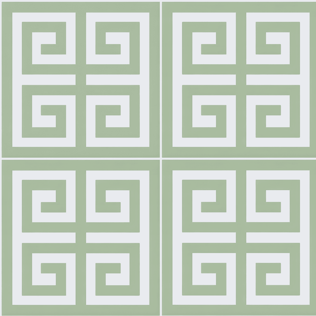 Palm Promenade Cool Mint Greek Key Wallpaper - Lemon Park