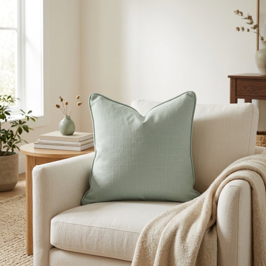 Palm Promenade Cool Mint Throw Pillow - Lemon Park