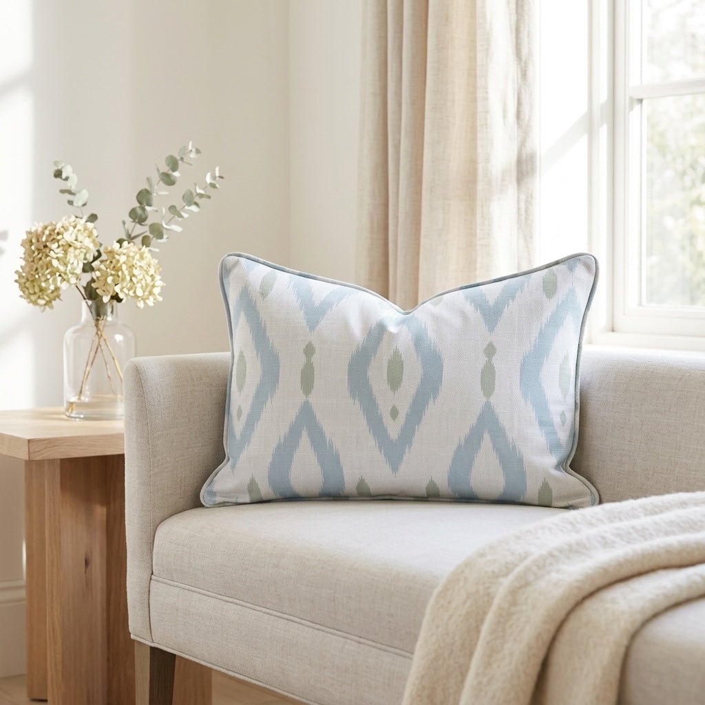 Palm Promenade Ikat Throw Pillow - Lemon Park