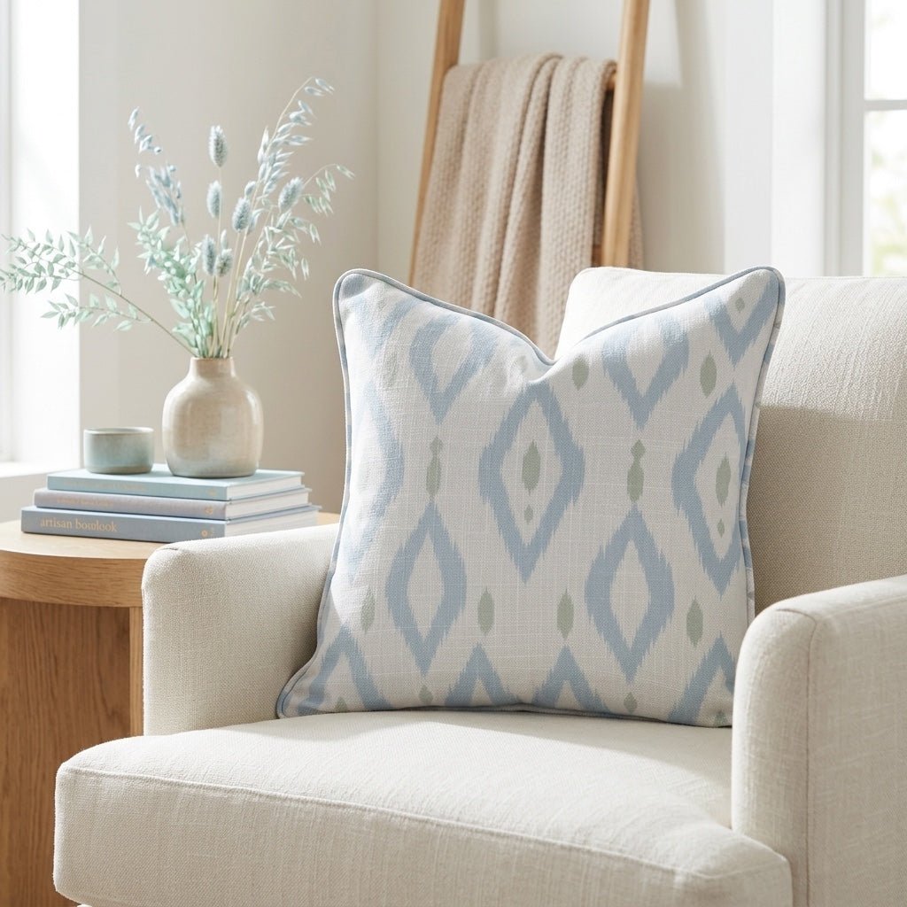 Palm Promenade Ikat Throw Pillow - Lemon Park