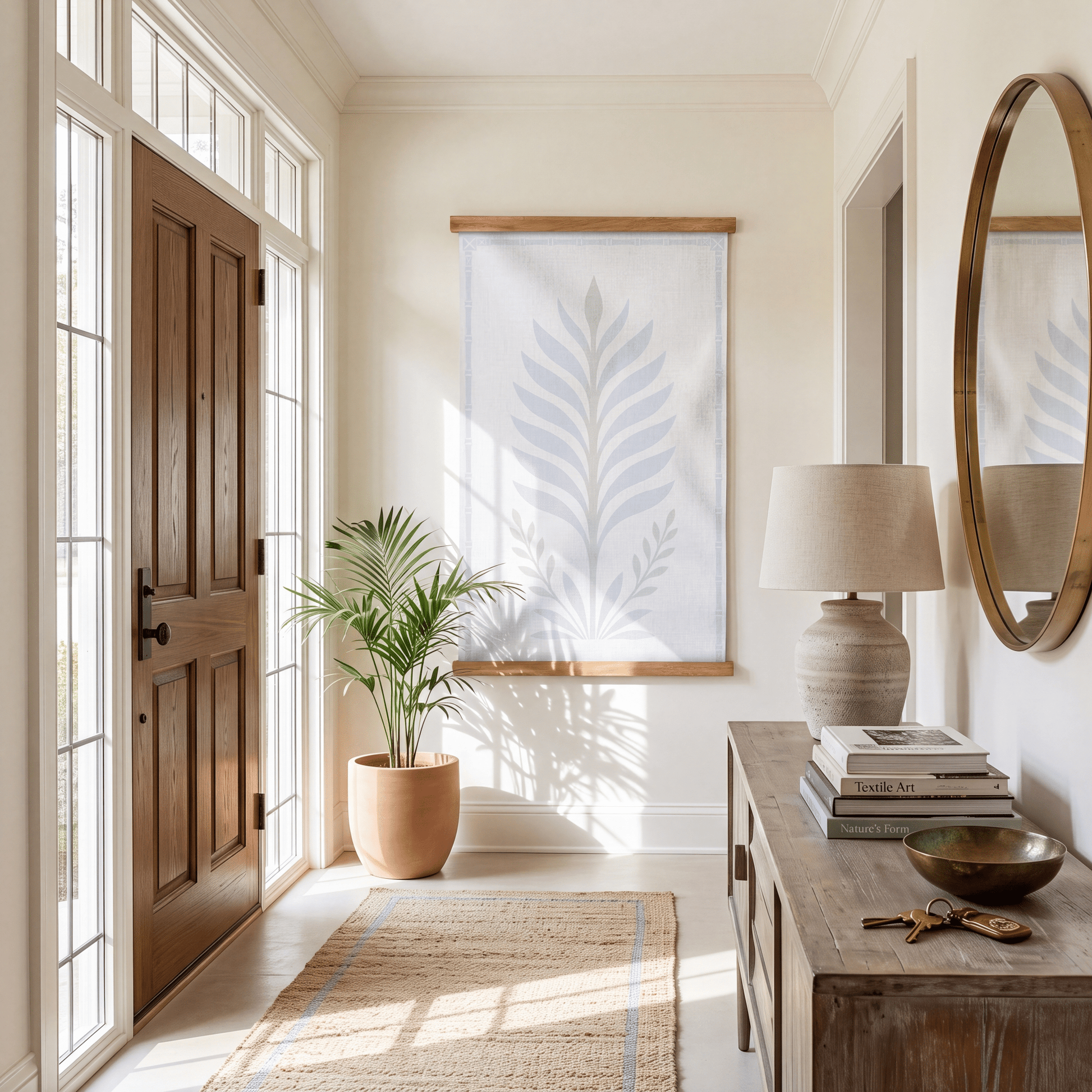 Palm Promenade Sea Salt Frond - Tapestry - Lemon Park