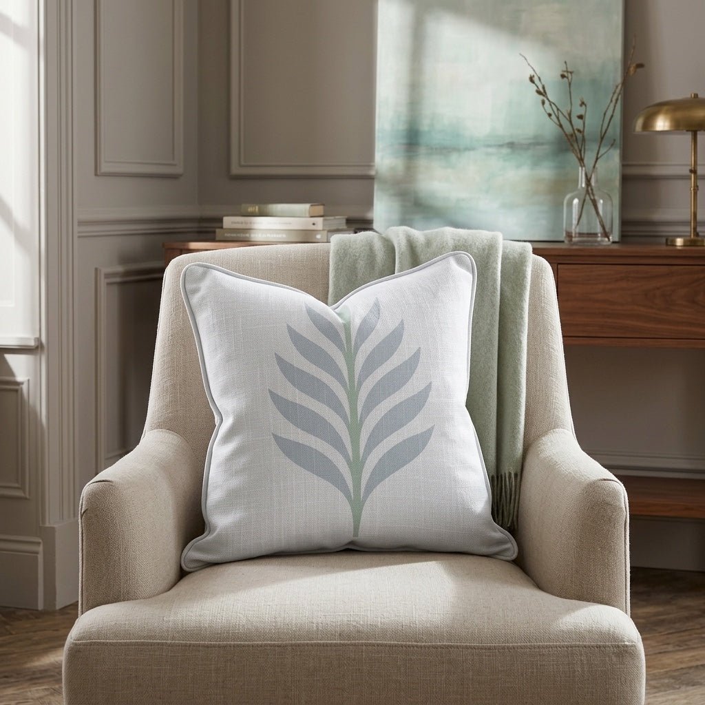 Palm Promenade Sea Salt Palm Court Throw Pillow - Lemon Park