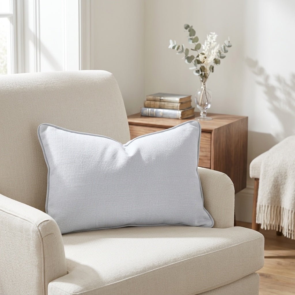 Palm Promenade Sea Salt Throw Pillow - Lemon Park