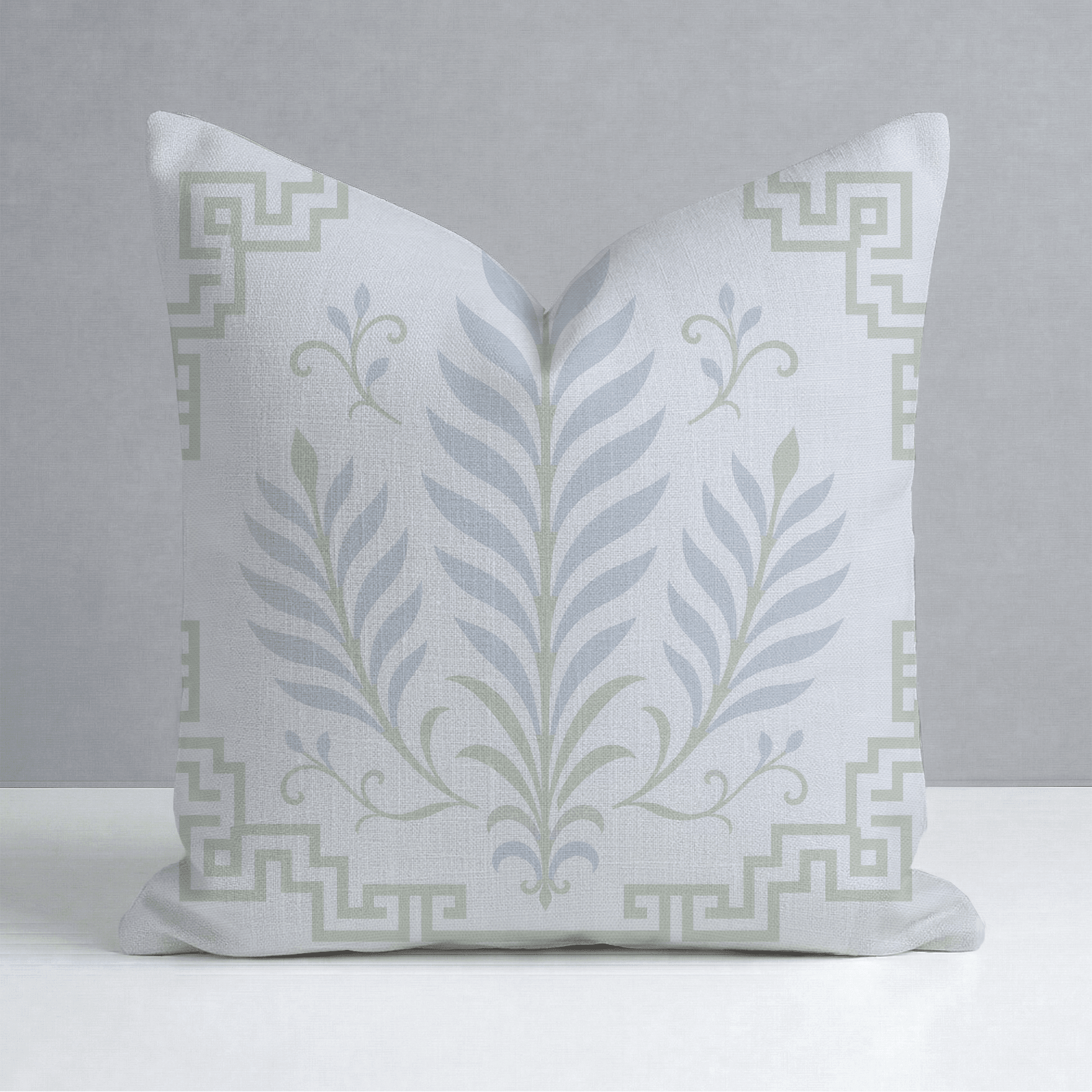 Palm Promenade Sea Salt Vista Throw Pillow - Lemon Park