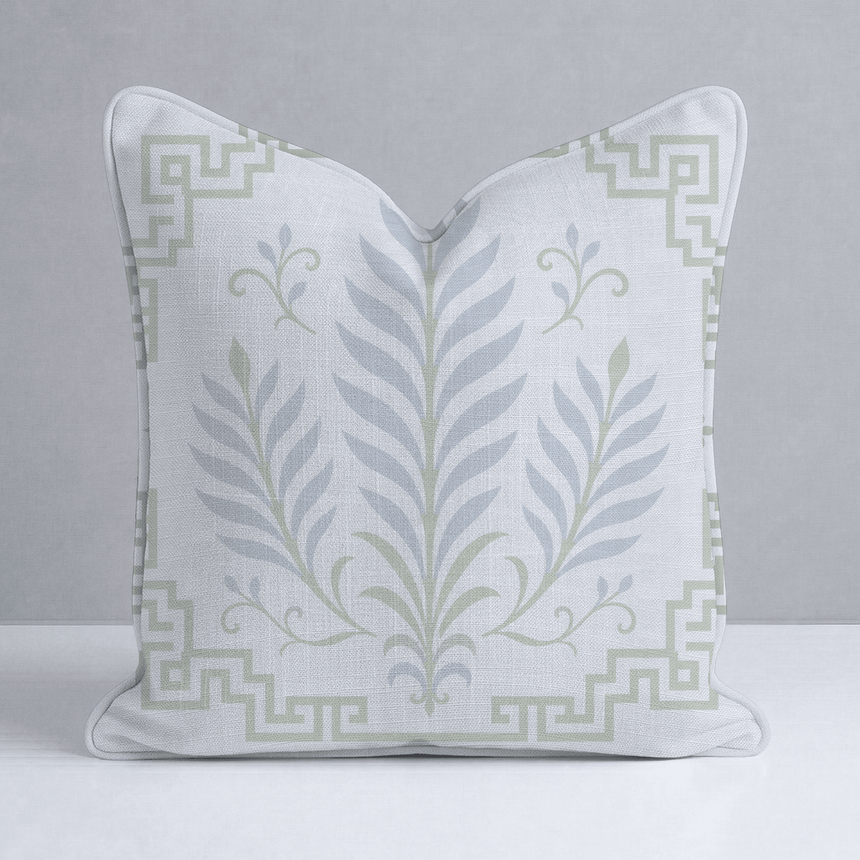 Palm Promenade Sea Salt Vista Throw Pillow - Lemon Park