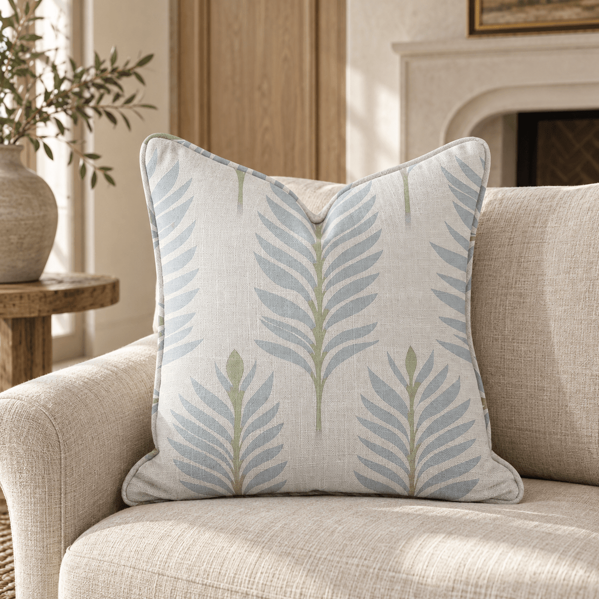 Palm Promenade Throw Pillow - Lemon Park