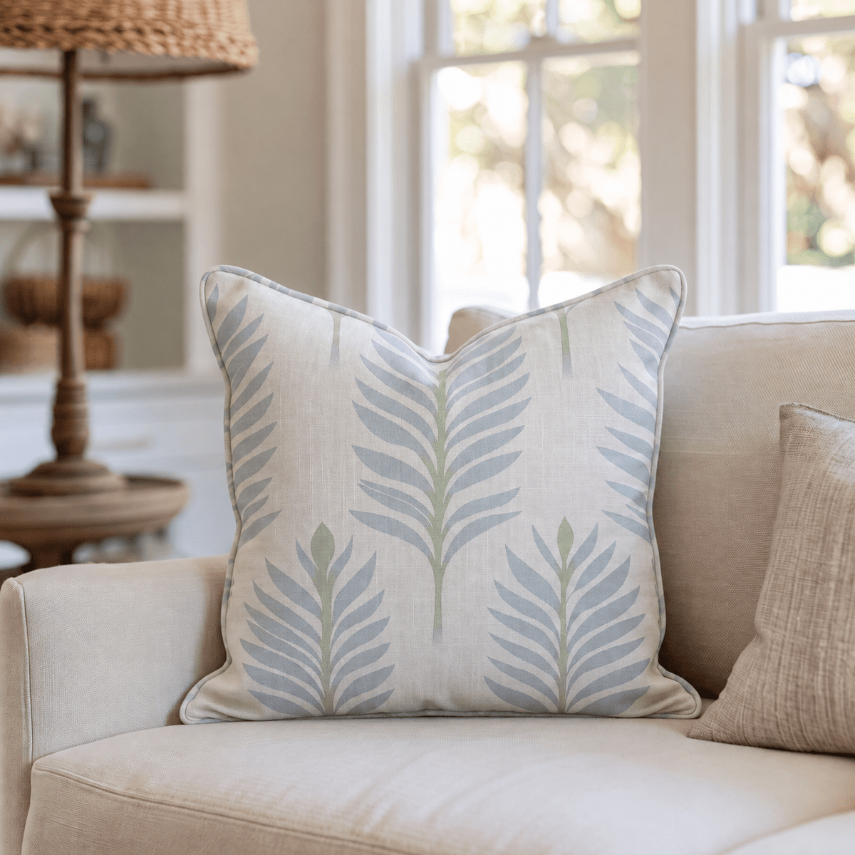 Palm Promenade Throw Pillow - Lemon Park