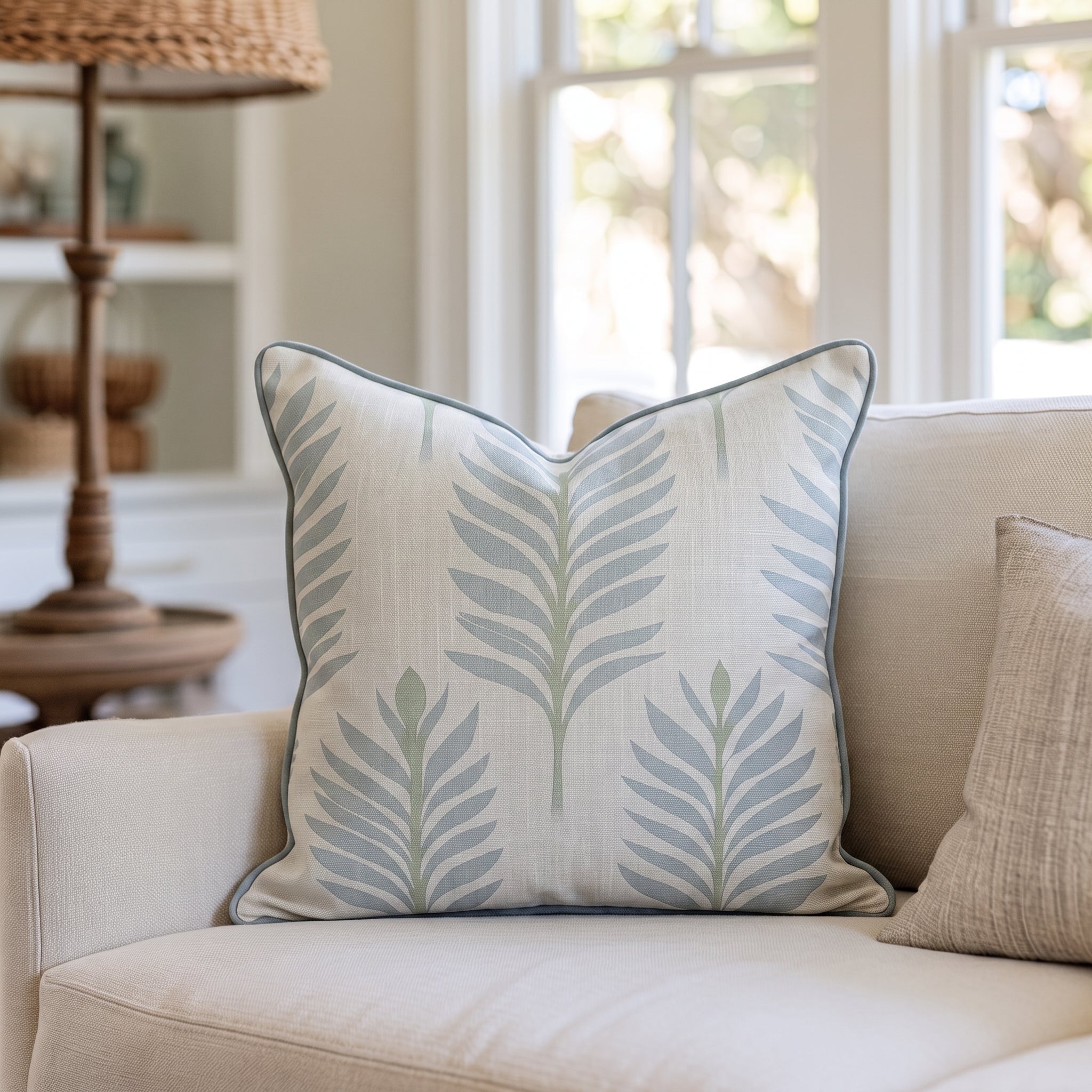 Palm Promenade Throw Pillow - Lemon Park