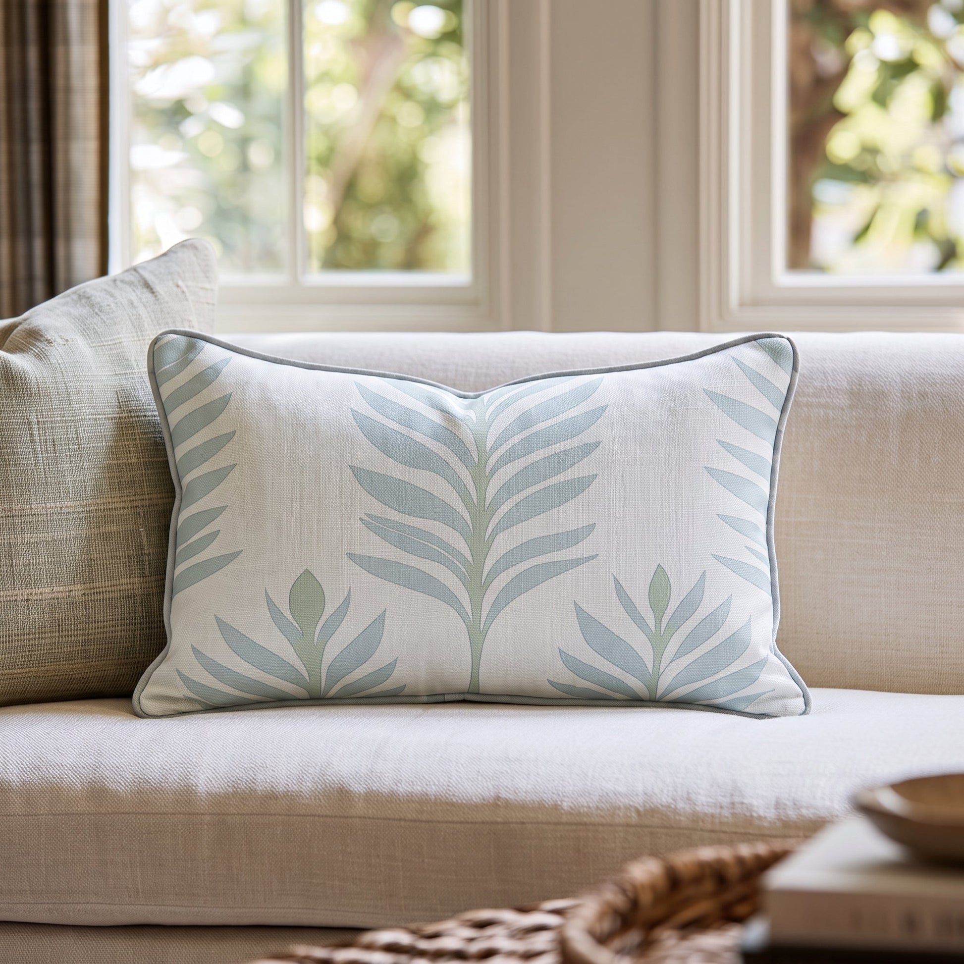 Palm Promenade Throw Pillow - Lemon Park