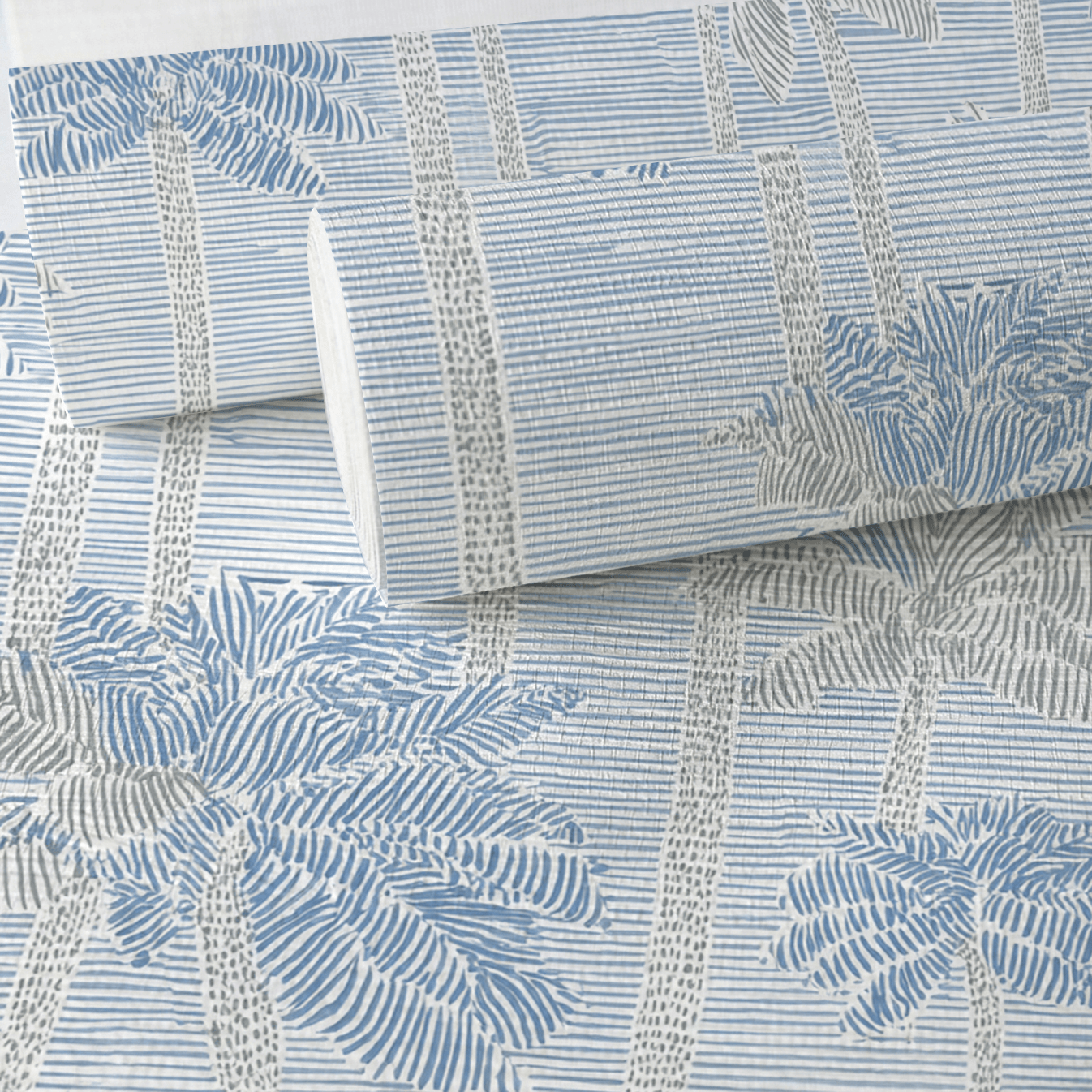 Palm Sketch Faux Grasscloth Wallpaper - Lemon Park