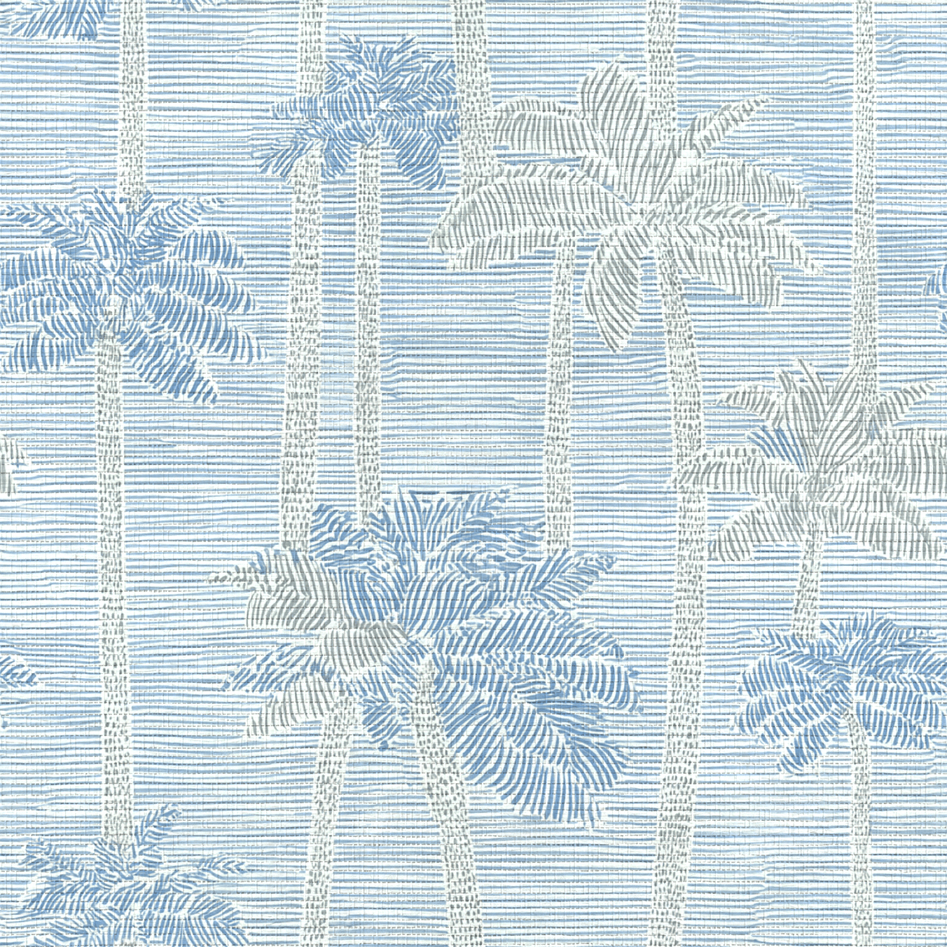 Palm Sketch Faux Grasscloth Wallpaper - Lemon Park