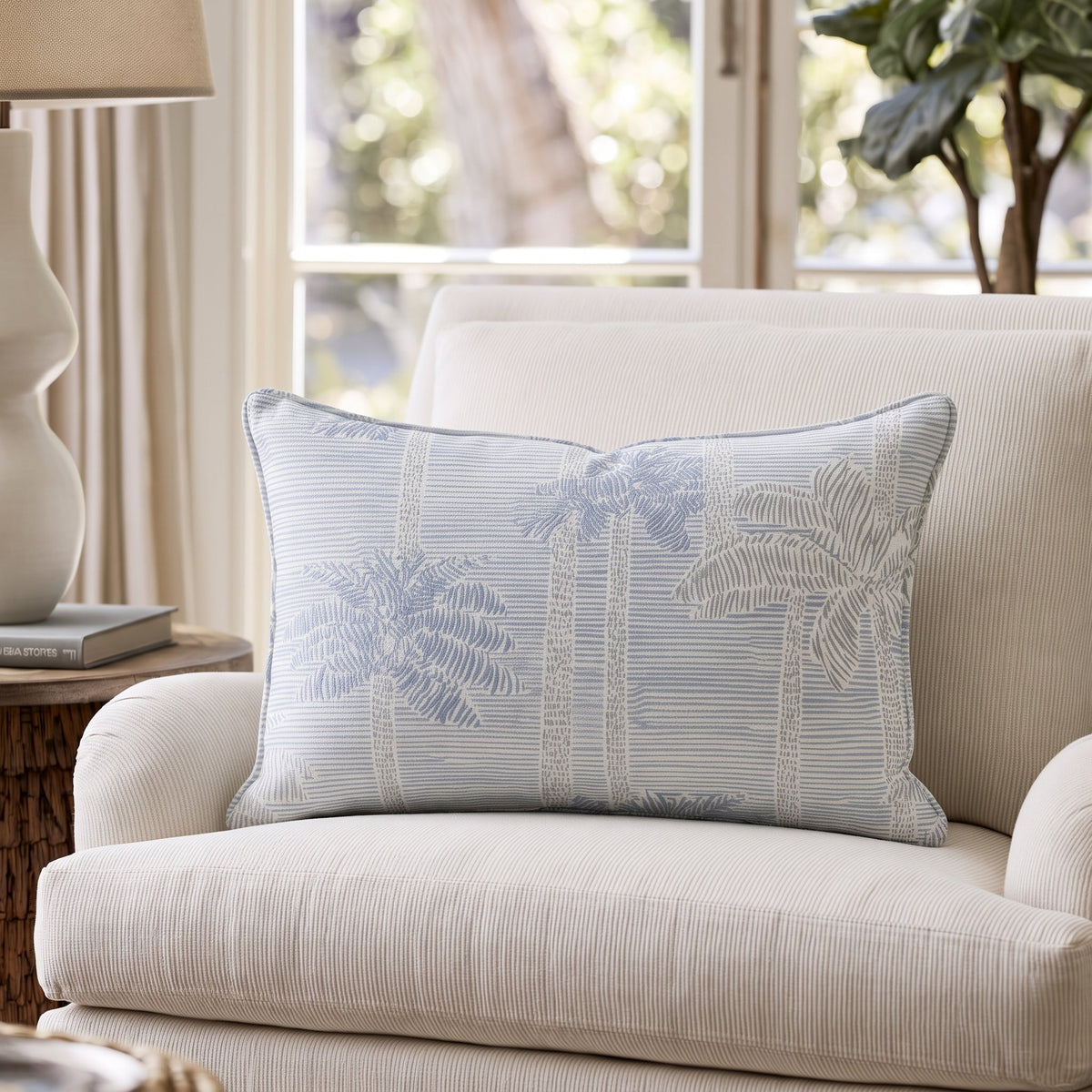 Palm Sketch Throw Pillow - Lemon Park