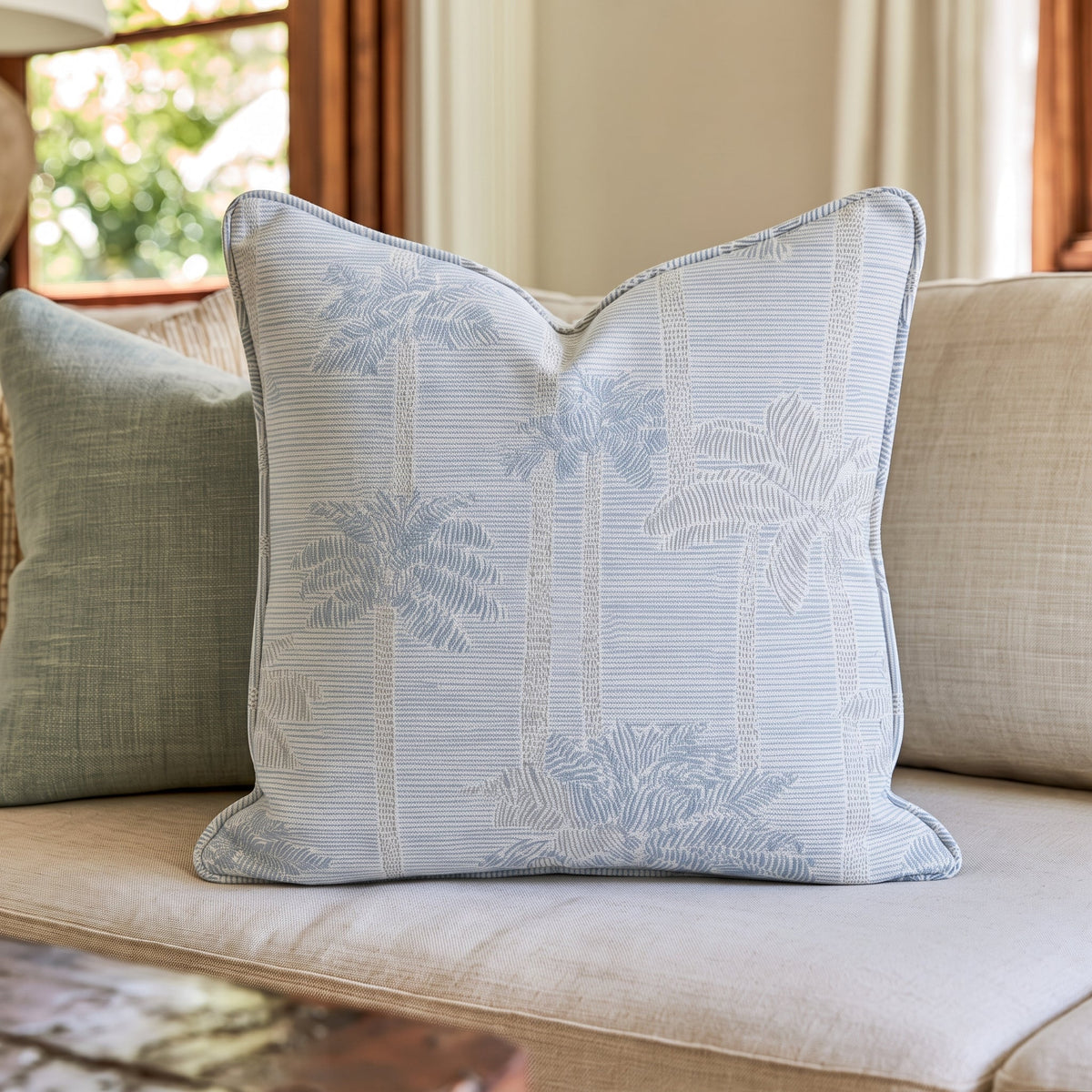 Palm Sketch Throw Pillow - Lemon Park