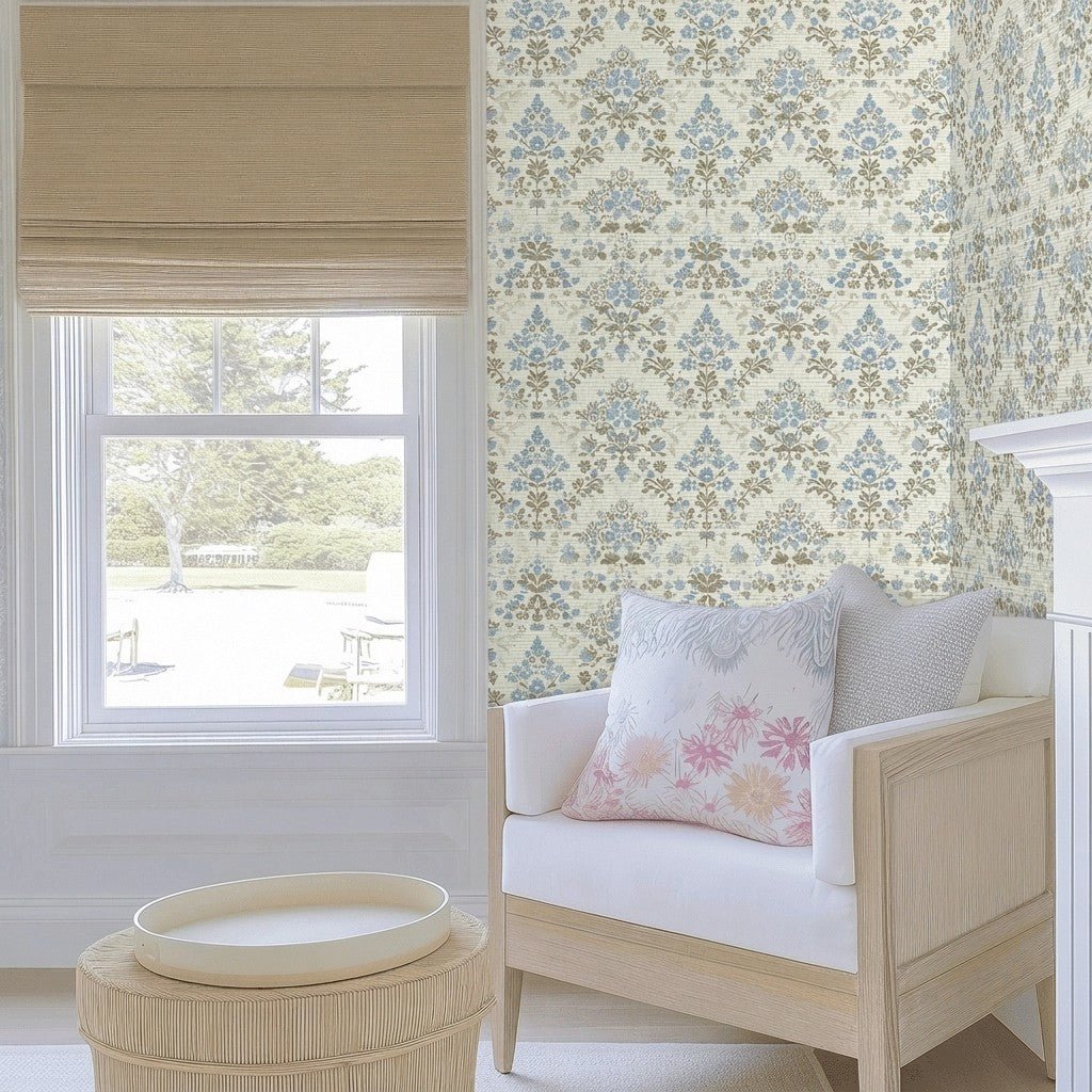Palmetto Porch Faux Grasscloth Wallpaper - Lemon Park
