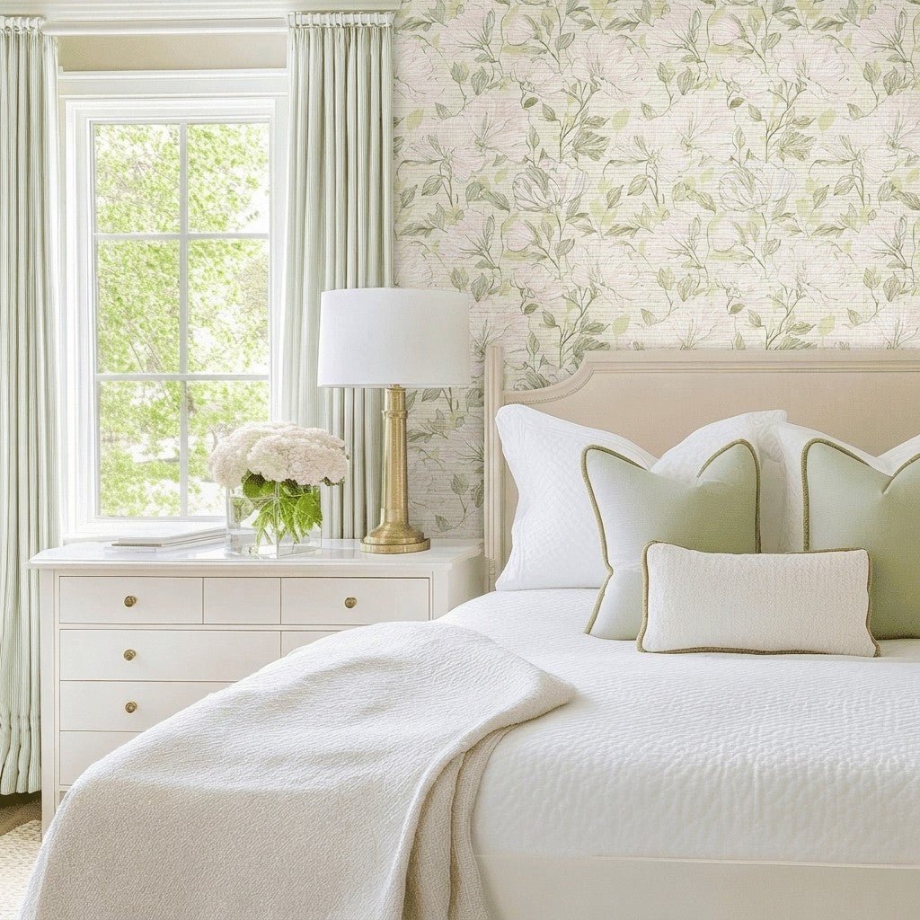 Pamper Faux Grasscloth Wallpaper - Lemon Park