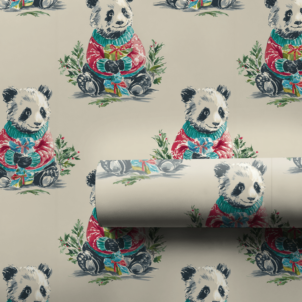 Panda Joy - Wrapping Paper - Lemon Park
